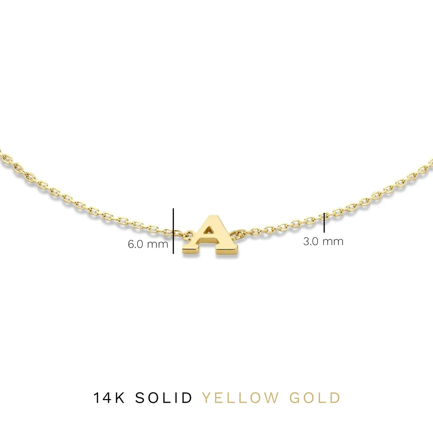 Le Marais Rachel 14 karaat gouden initial armband met letter