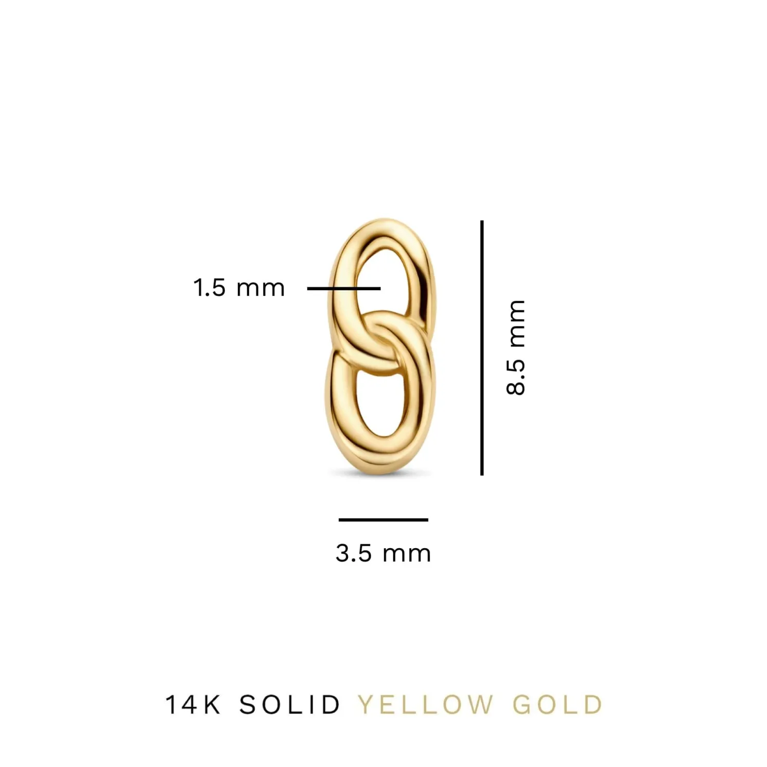 Le Marais Règine 14 karaat gouden oorknoppen met schakels