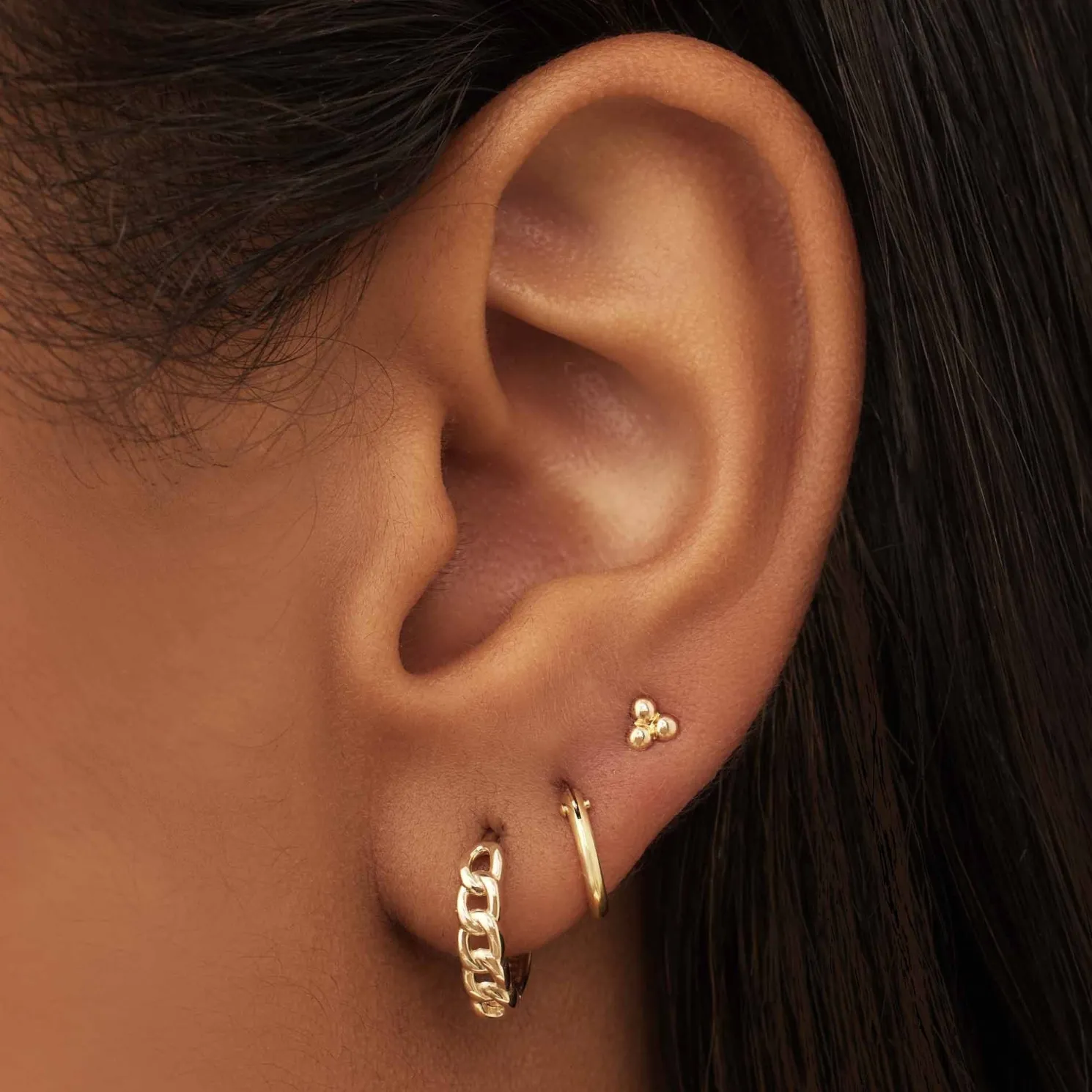 Le Marais Règine 14 karaat gouden creolen met schakels