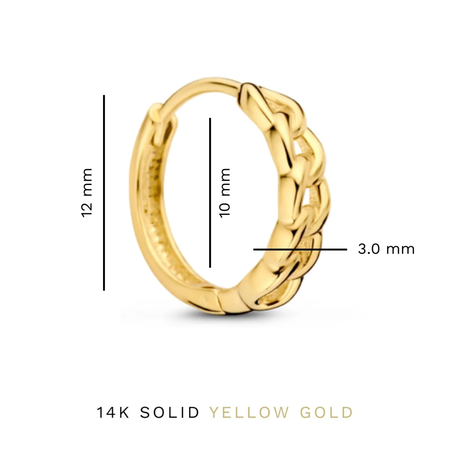 Le Marais Règine 14 karaat gouden creolen met schakels