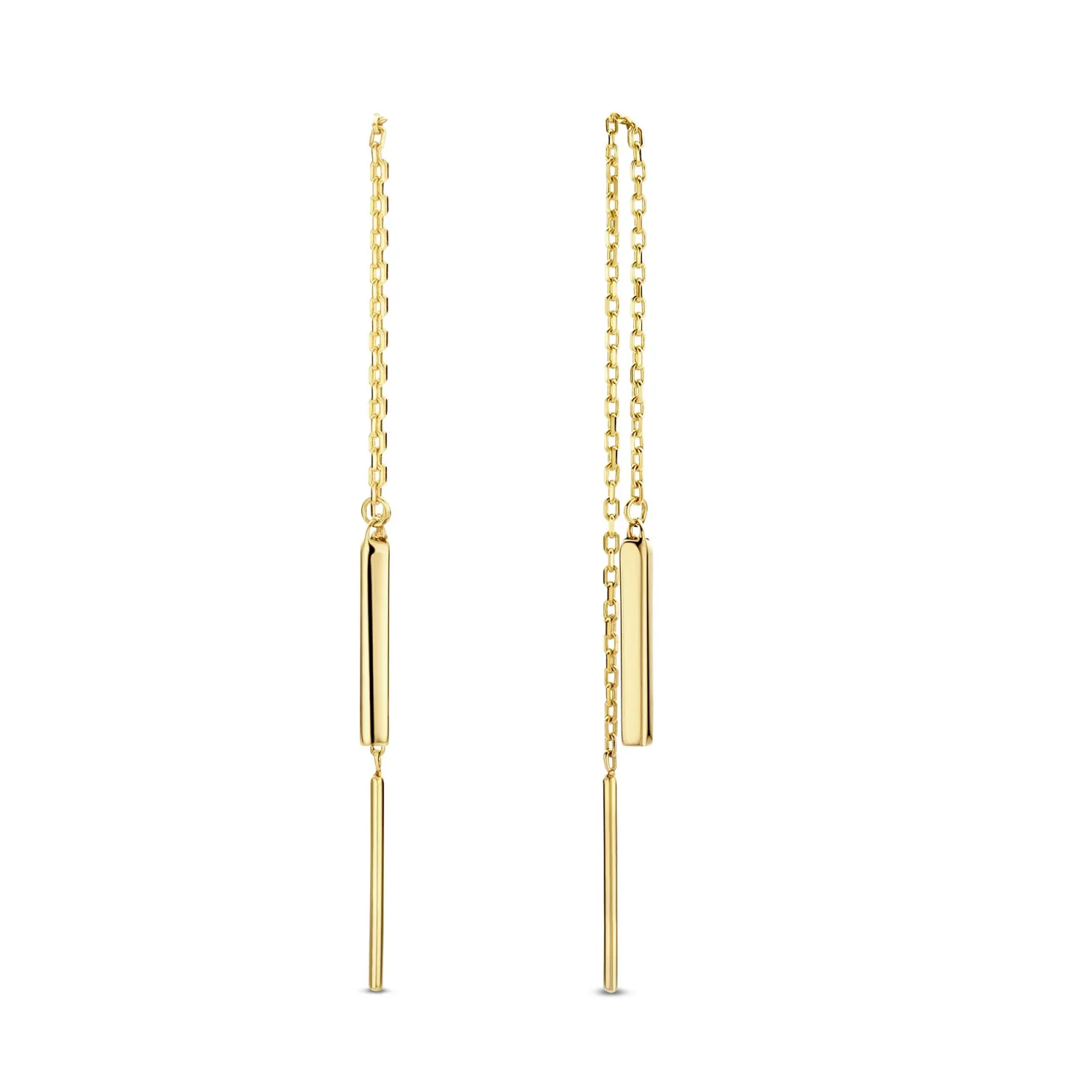 Le Marais Rosalie 14 karaat gouden doortrek oorbellen met staafje