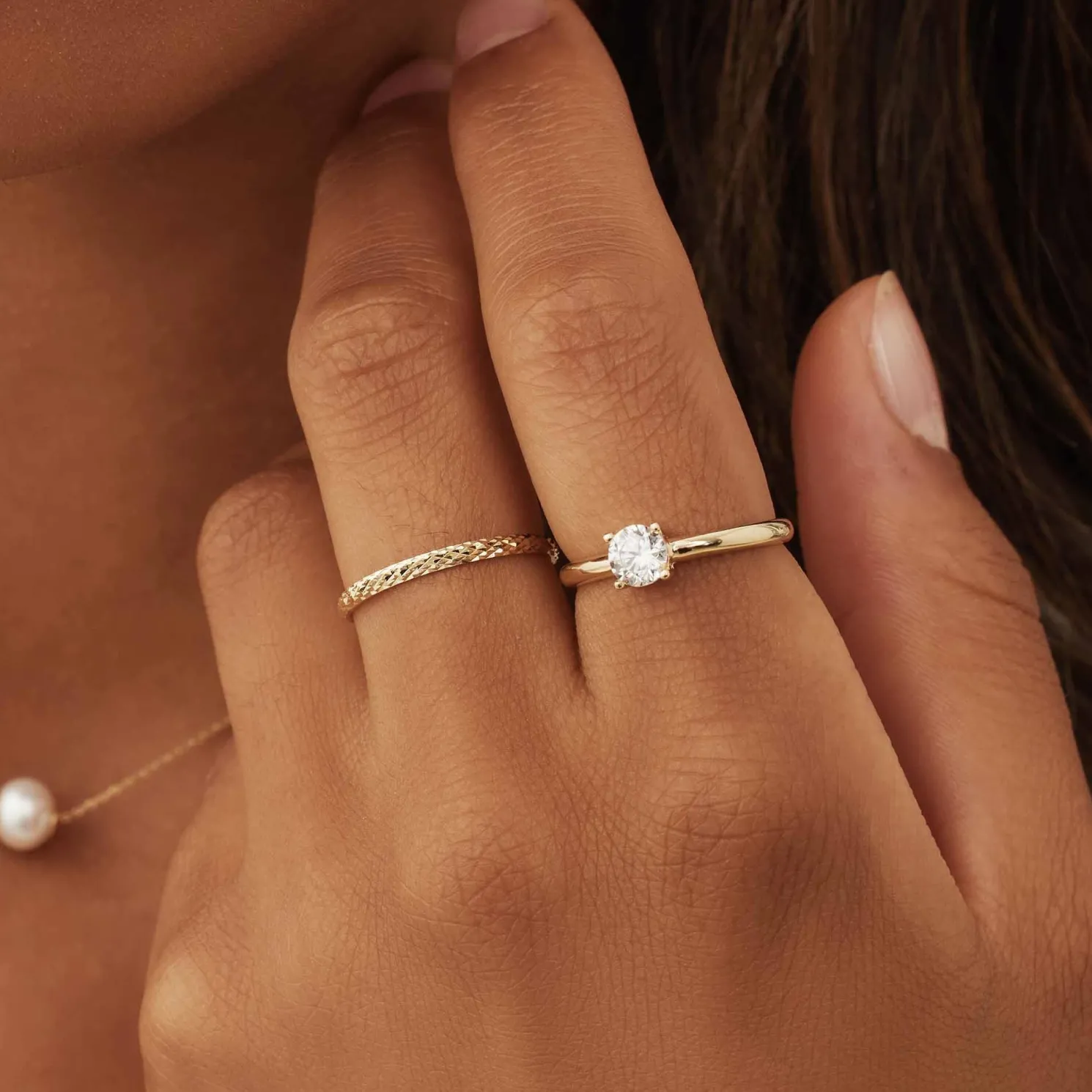 Le Marais Soleil 14 karaat gouden ring met zirkonia steen