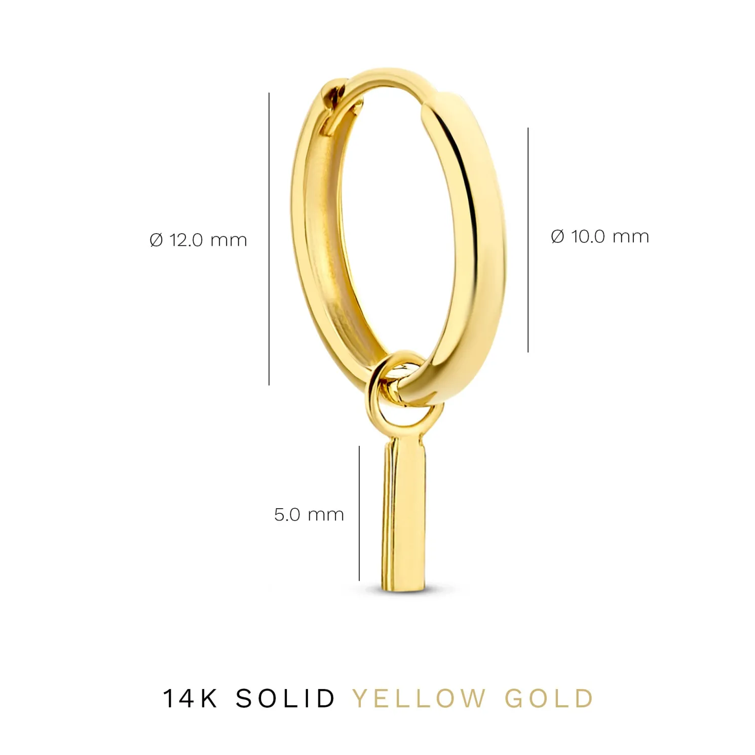 Monceau Josephine 14 karaat gouden creolen met staafje