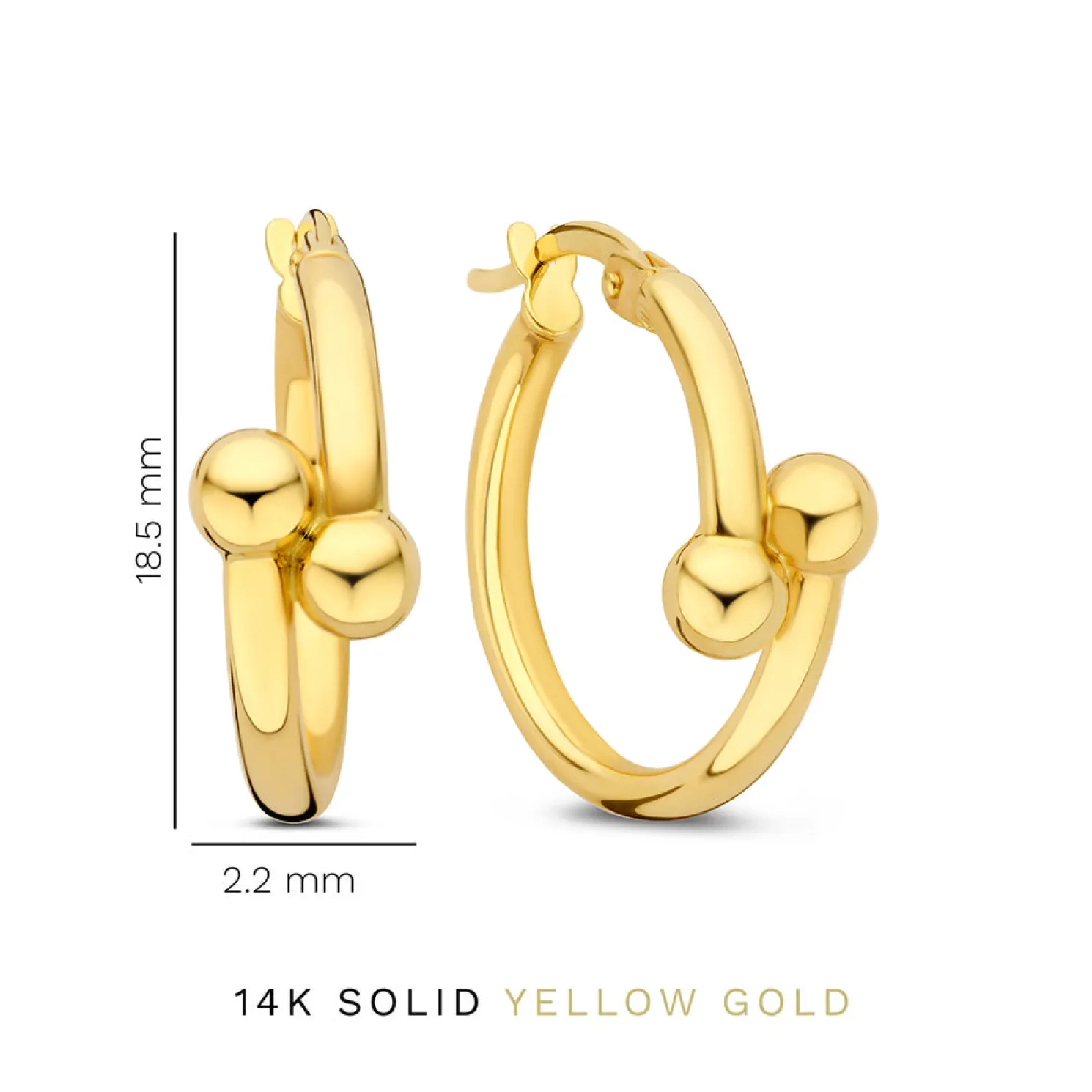 Monceau Mirell 14 karaat gouden creolen (16.5 mm)