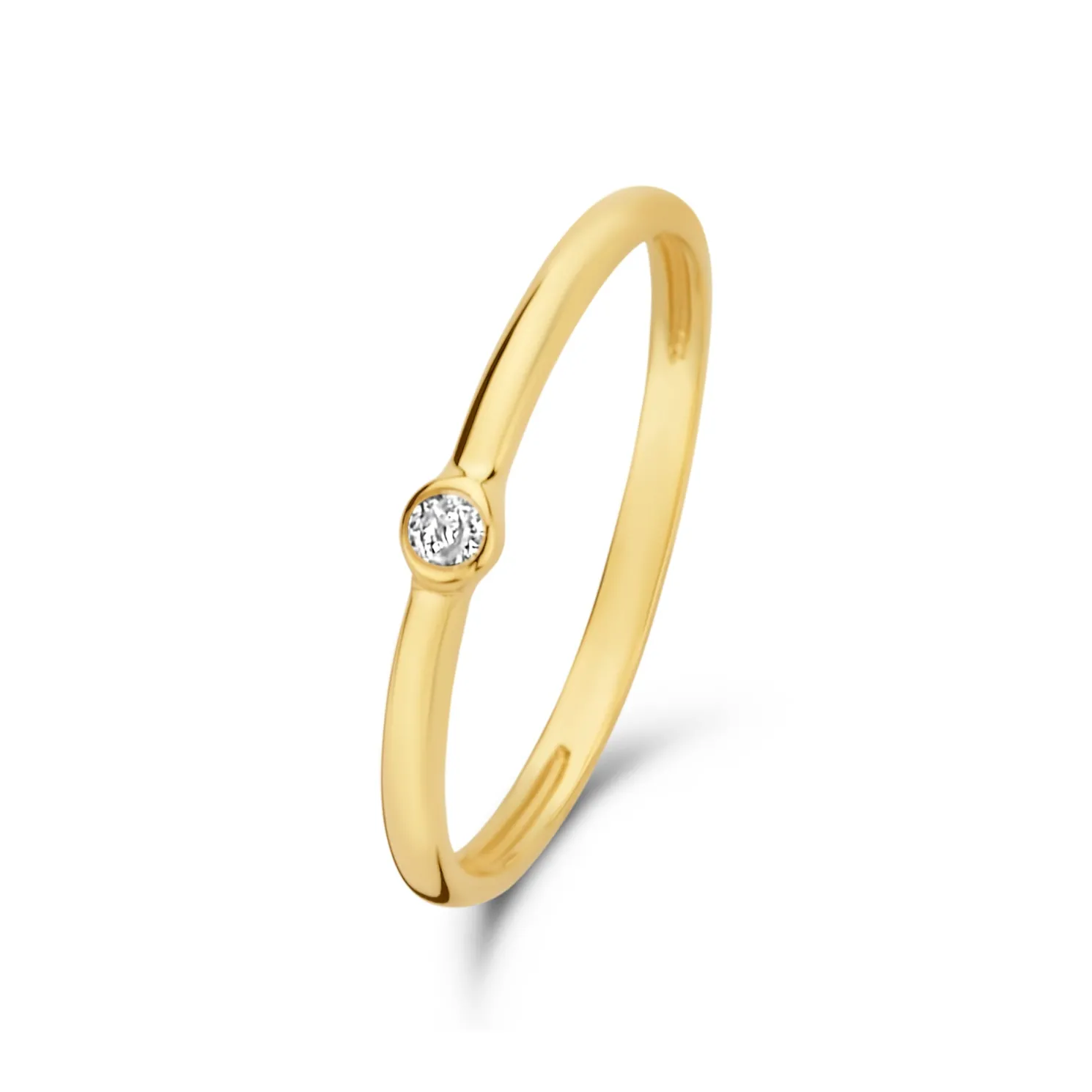 Rivoli Aélys 14 karaat gouden stacking ring met zirkonia steentje