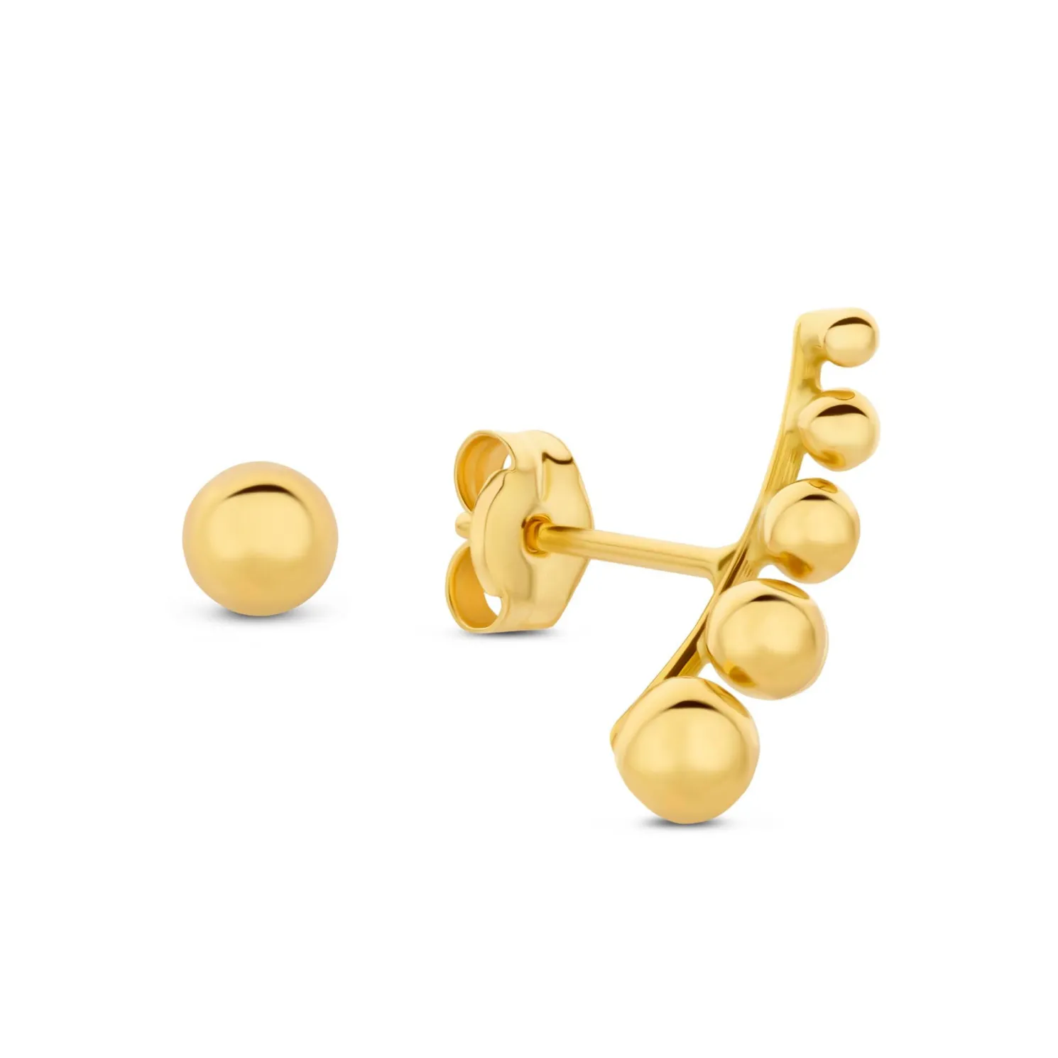 Rivoli Cézanne 14 karaat gouden oorbellen met 2 oorknoppen