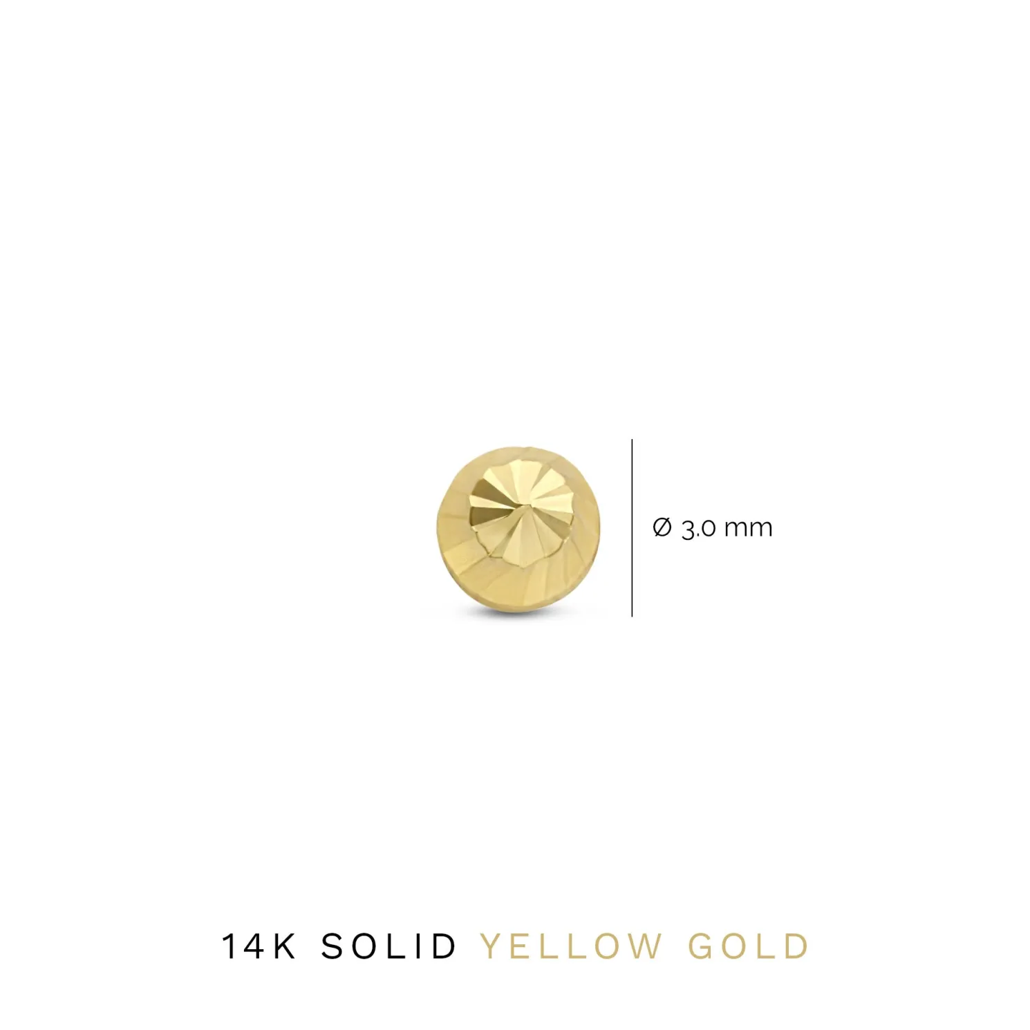 Rivoli Demi 14 karaat gouden oorknoppen met diamond cut