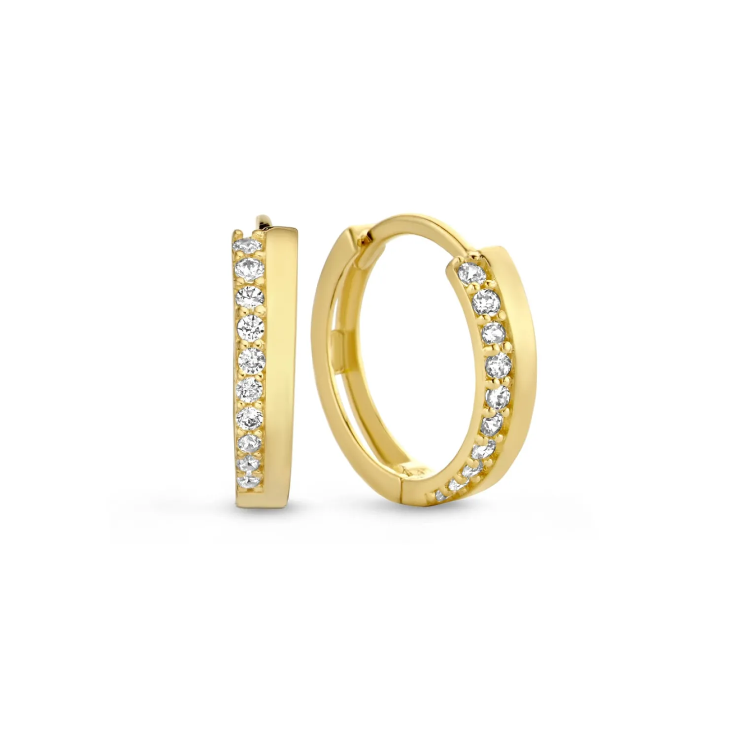 Rivoli Esmée 14 karaat gouden creolen met zirkonia steentjes