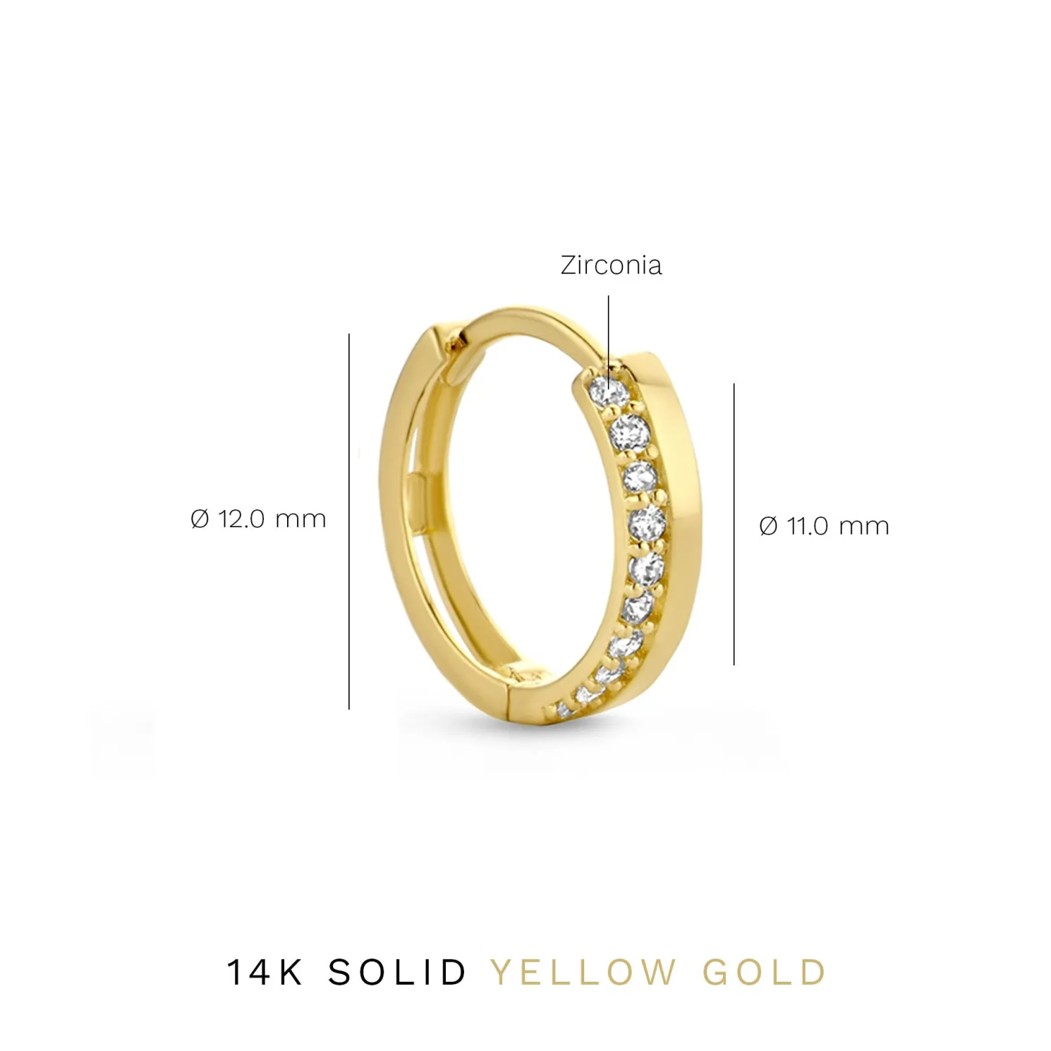 Rivoli Esmée 14 karaat gouden creolen met zirkonia steentjes