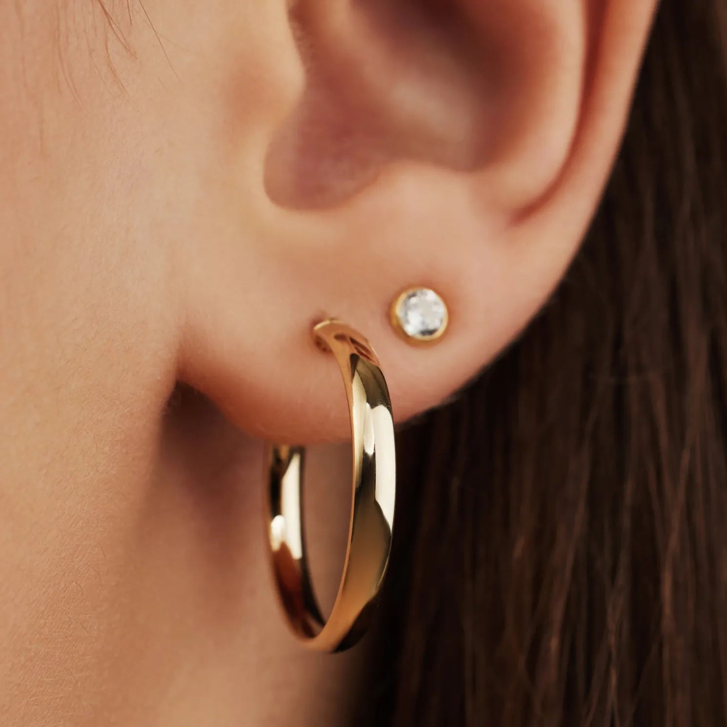 Rivoli Estrella 14 karaat gouden creolen (20 mm)