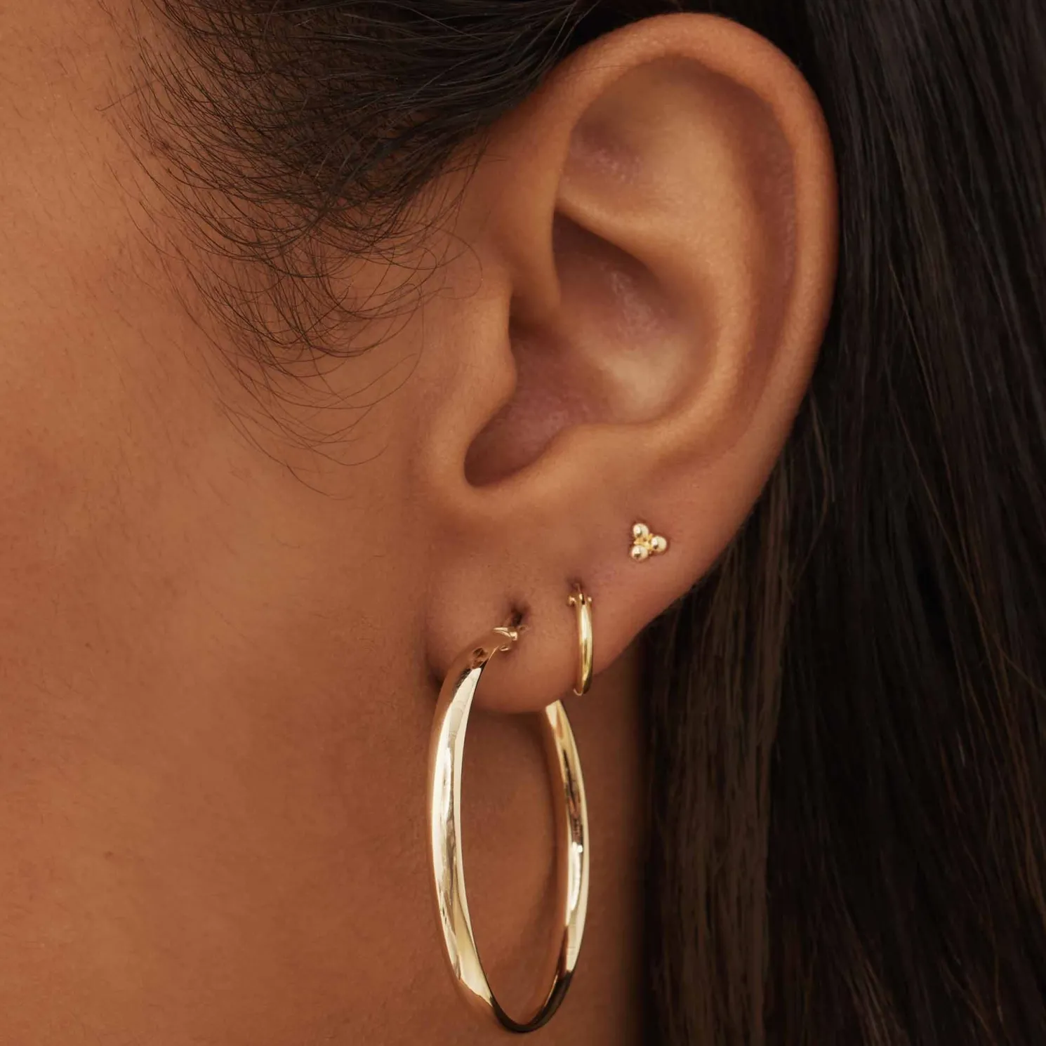 Rivoli Estrella 14 karaat gouden creolen (30 mm)