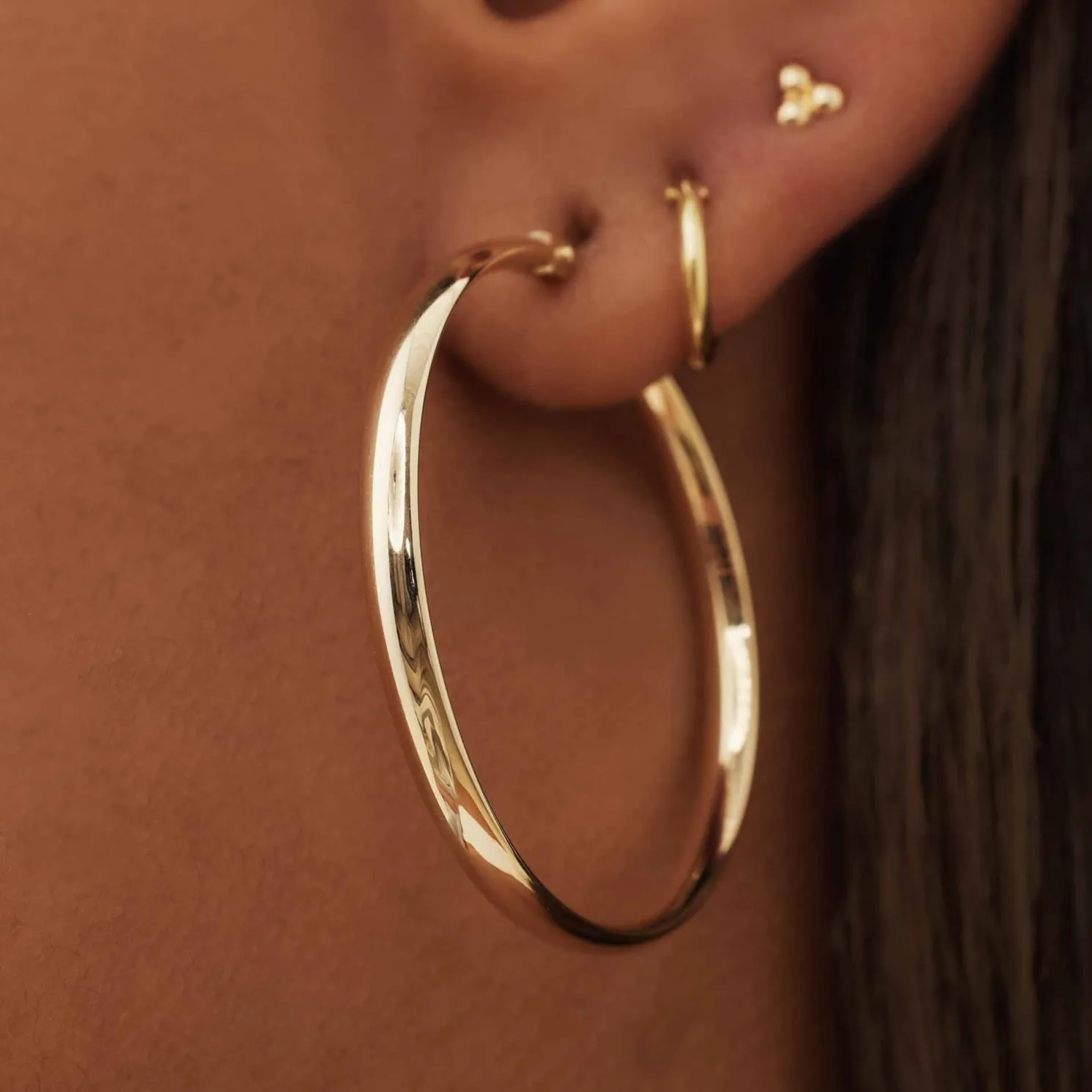 Rivoli Estrella 14 karaat gouden creolen (30 mm)