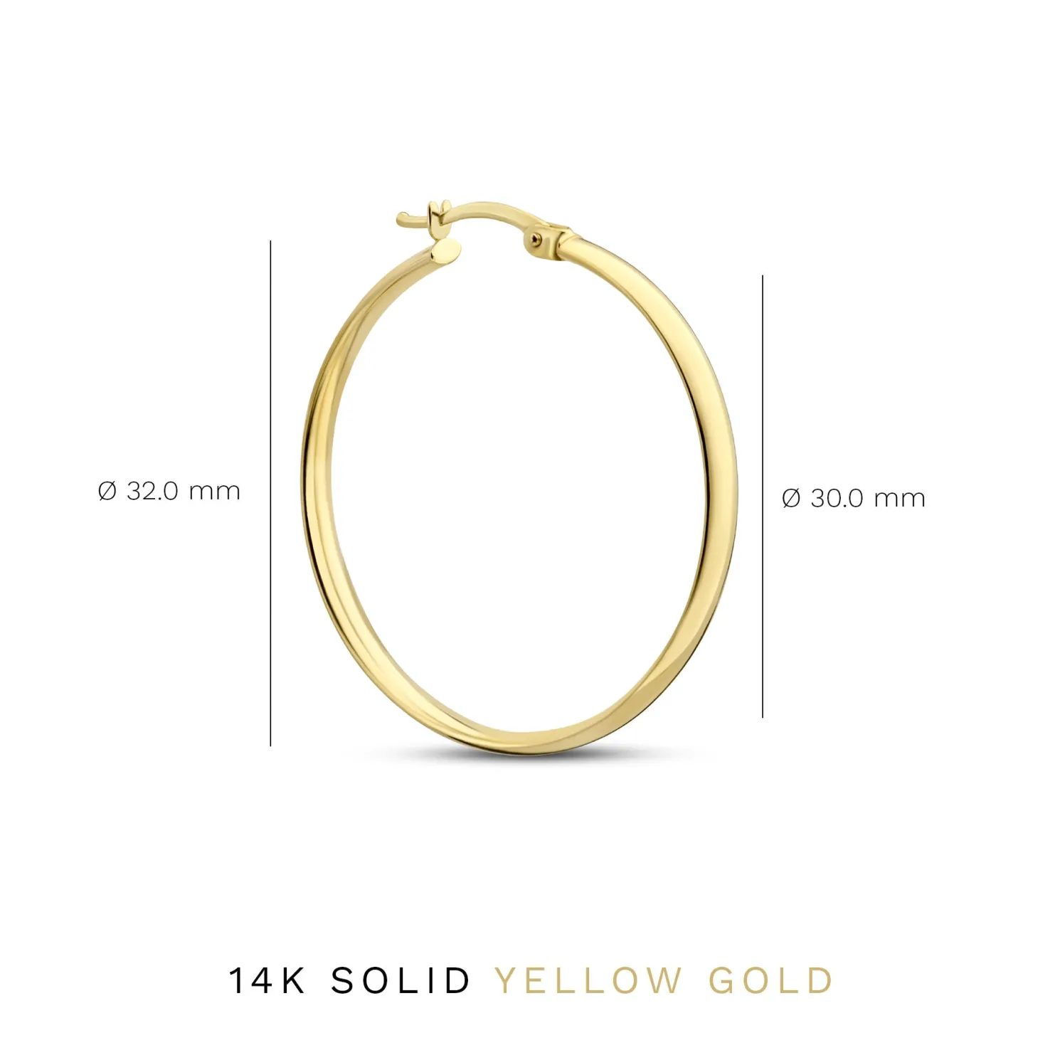 Rivoli Estrella 14 karaat gouden creolen (30 mm)