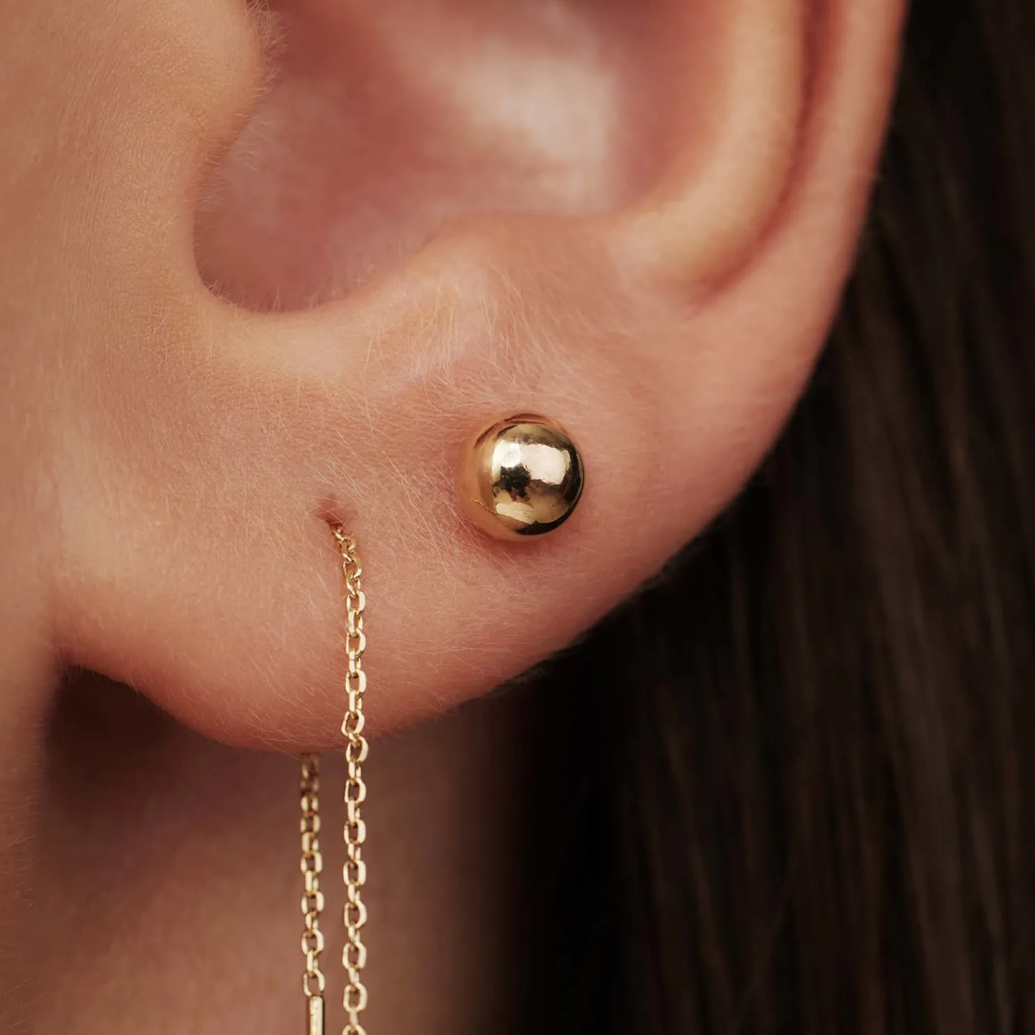 Rivoli Finou 14 karaat gouden oorknoppen met bolletje