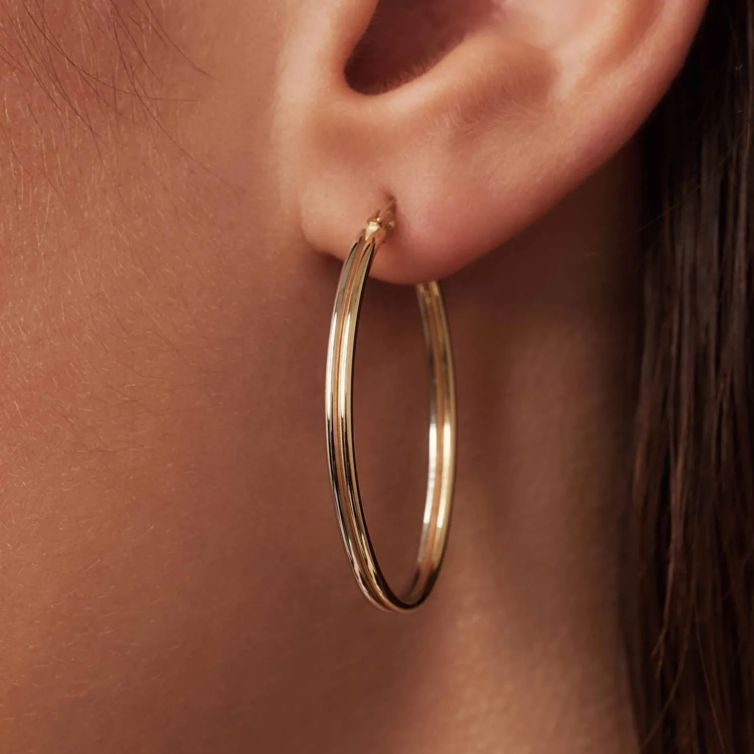 Rivoli Flori 14 karaat gouden creolen (32 mm)