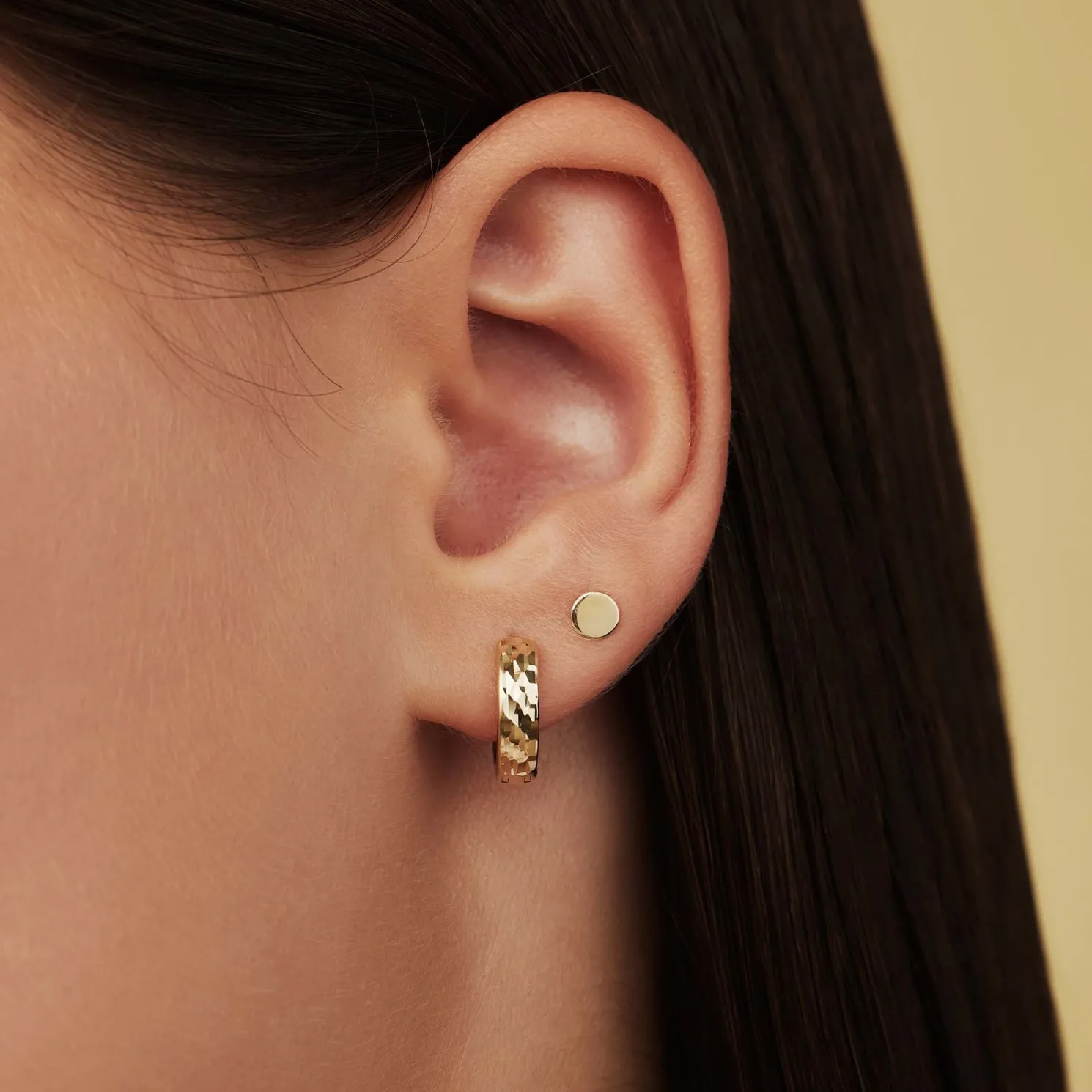 Rivoli Laura 14 karaat gouden creolen met diamond cut