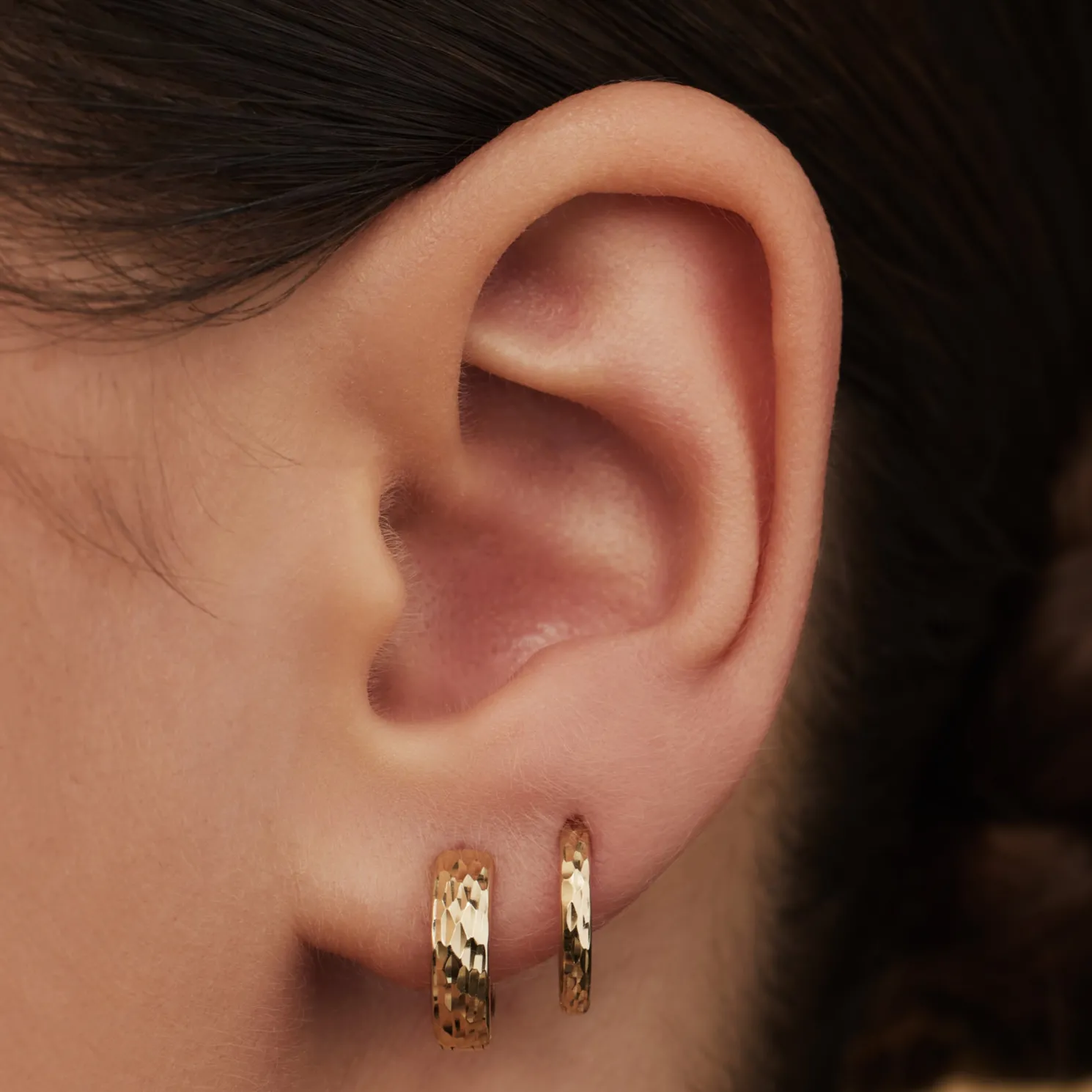 Rivoli Laura 14 karaat gouden creolen met diamond cut