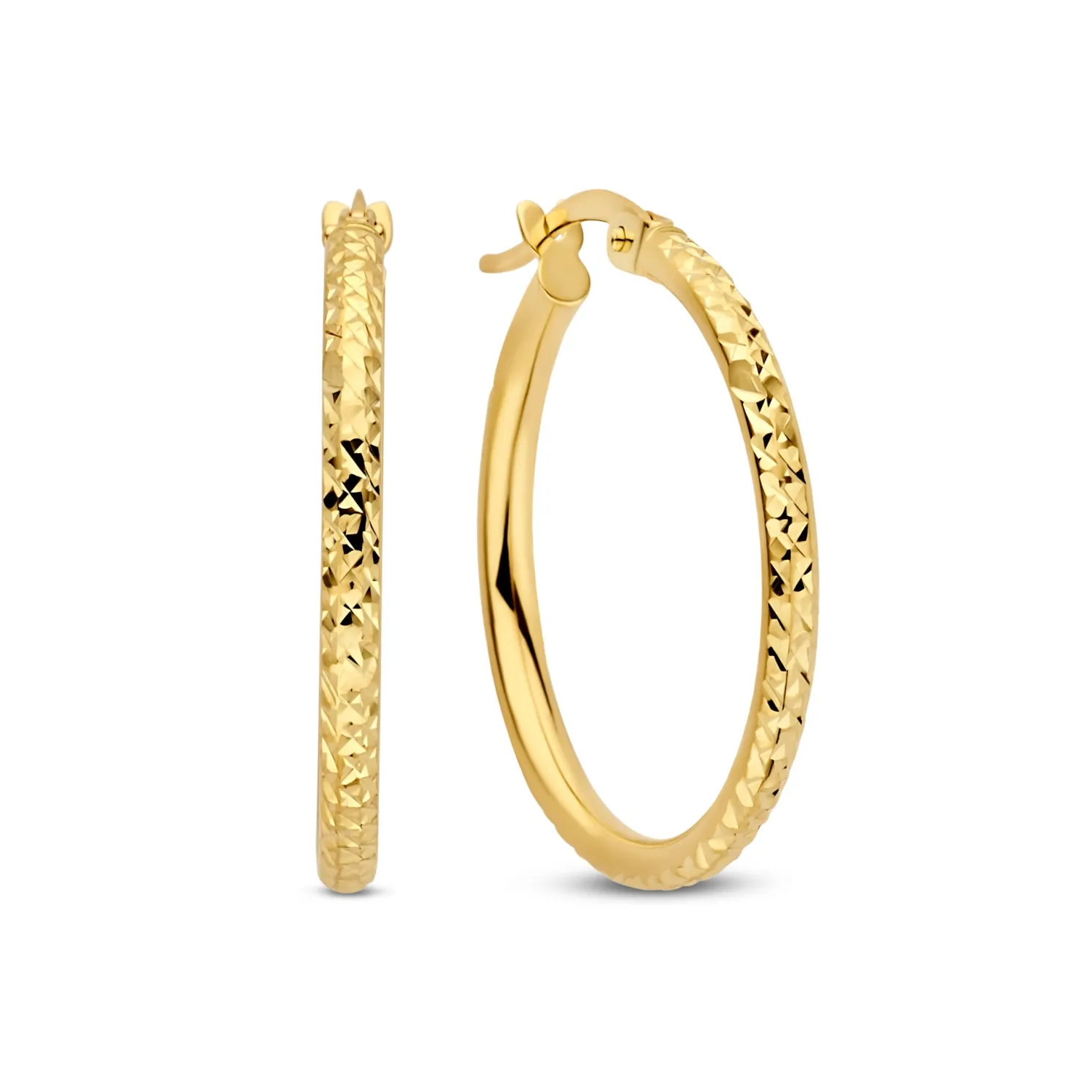 Rivoli Laura 14 karaat gouden creolen met diamond cut