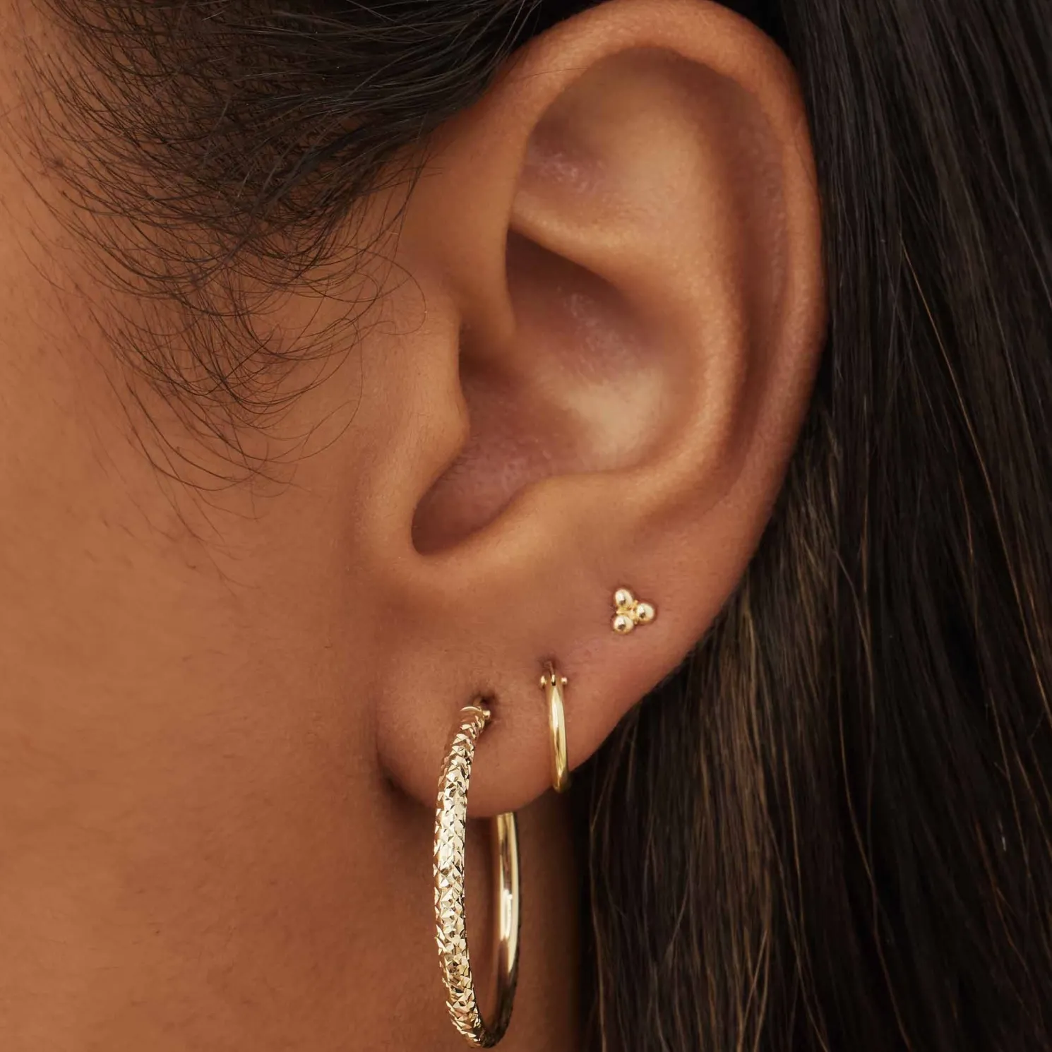 Rivoli Laura 14 karaat gouden creolen met diamond cut