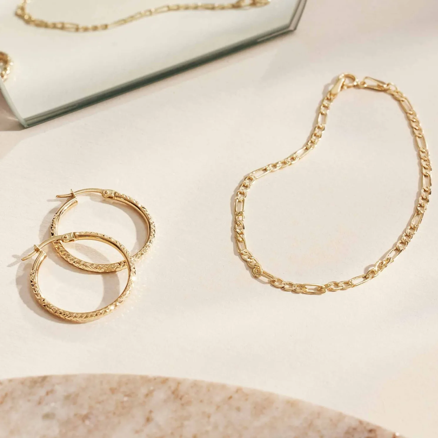 Rivoli Laura 14 karaat gouden creolen met diamond cut