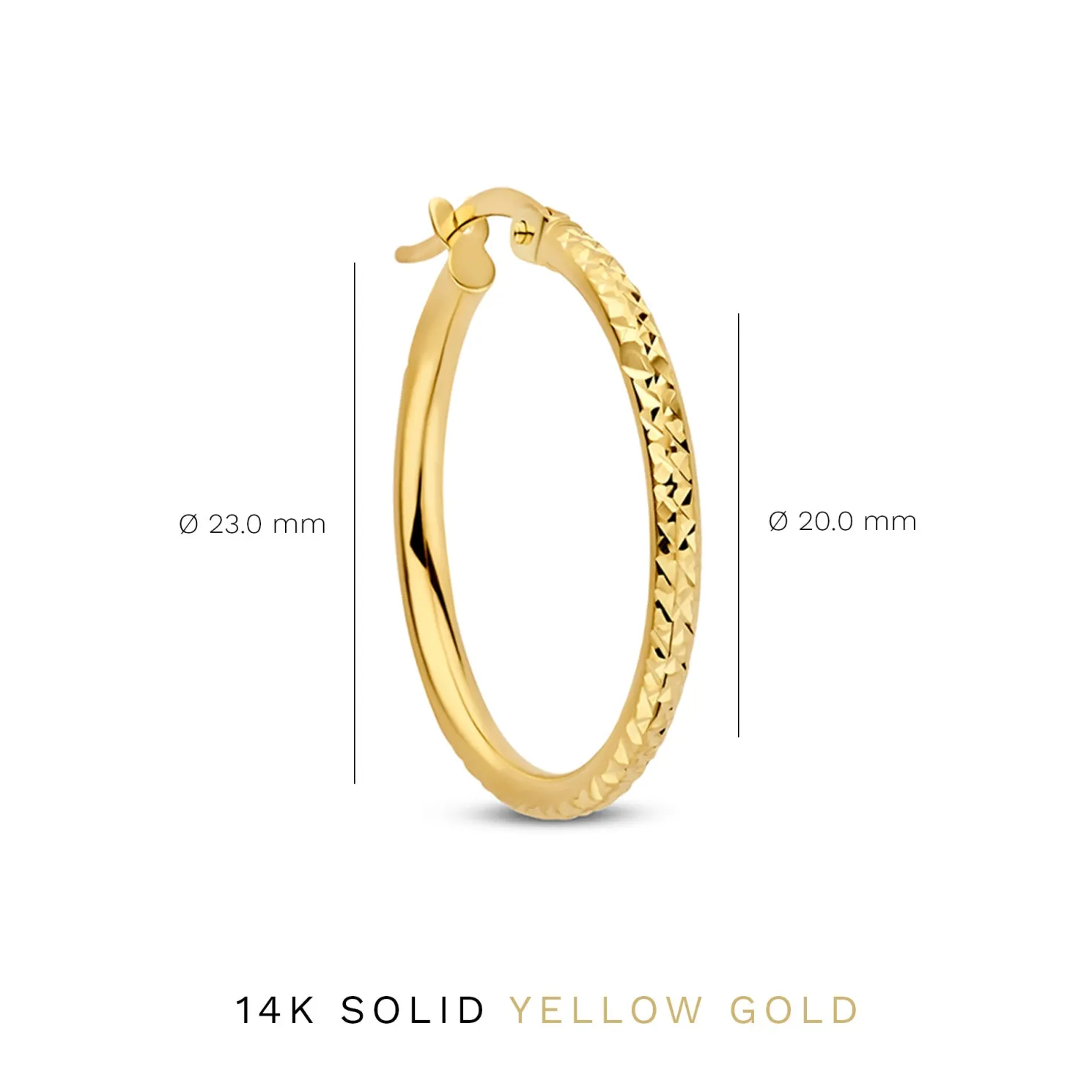 Rivoli Laura 14 karaat gouden creolen met diamond cut