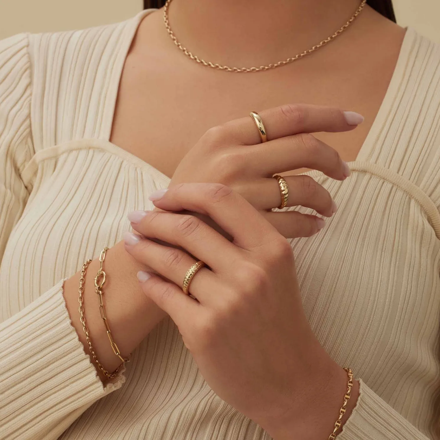 Rivoli Laura 14 karaat gouden ring met diamond cut