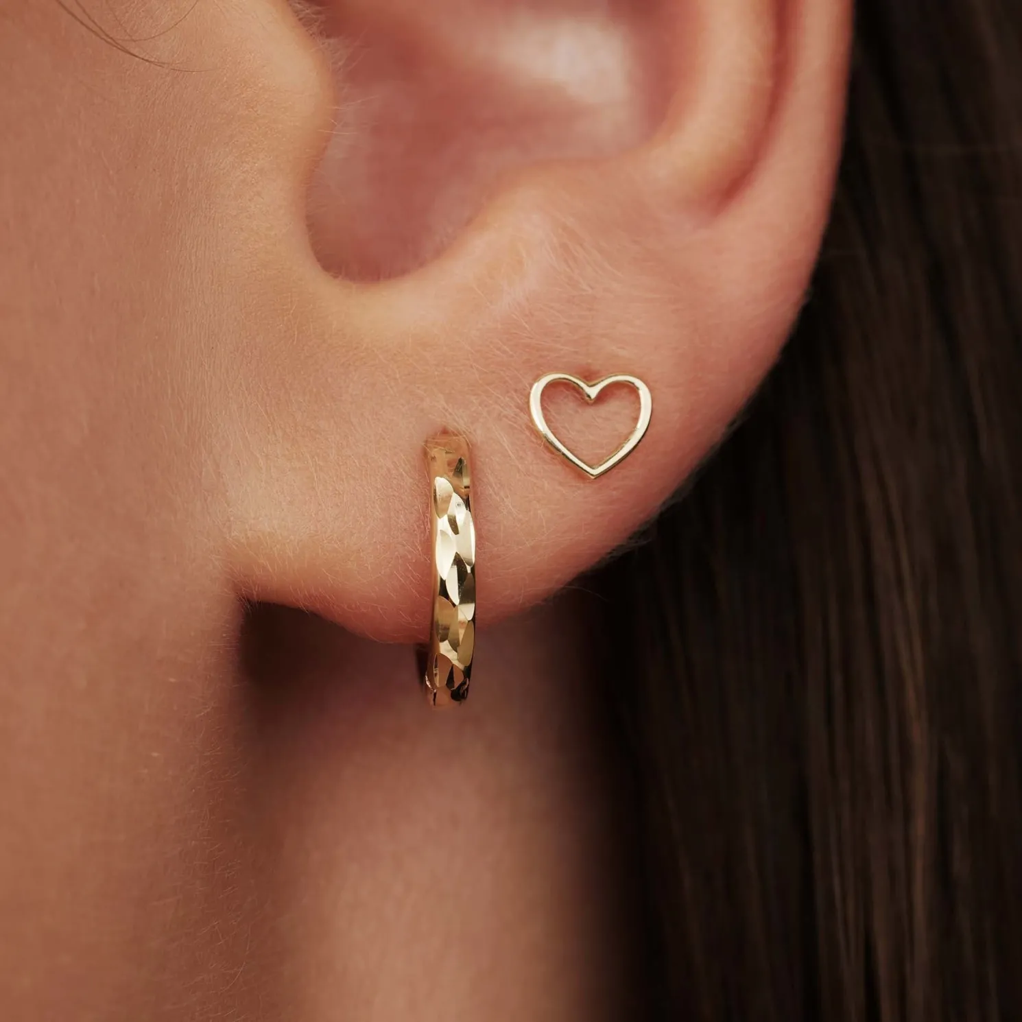 Rivoli Laura 14 karaat gouden creolen met diamond cut