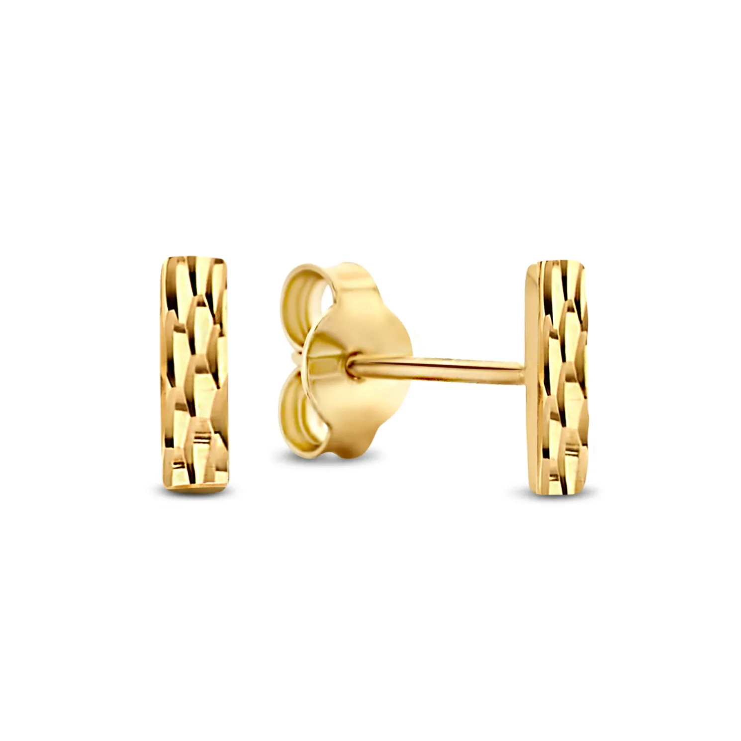 Rivoli Laura 14 karaat gouden oorknoppen met diamond cut