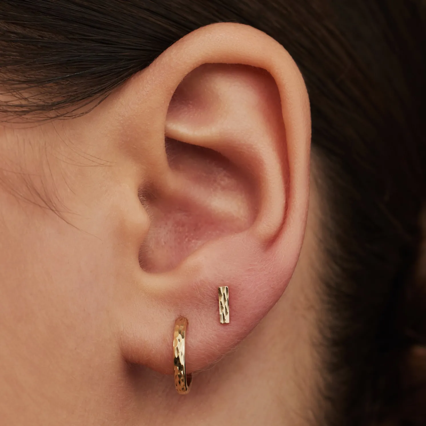 Rivoli Laura 14 karaat gouden oorknoppen met diamond cut