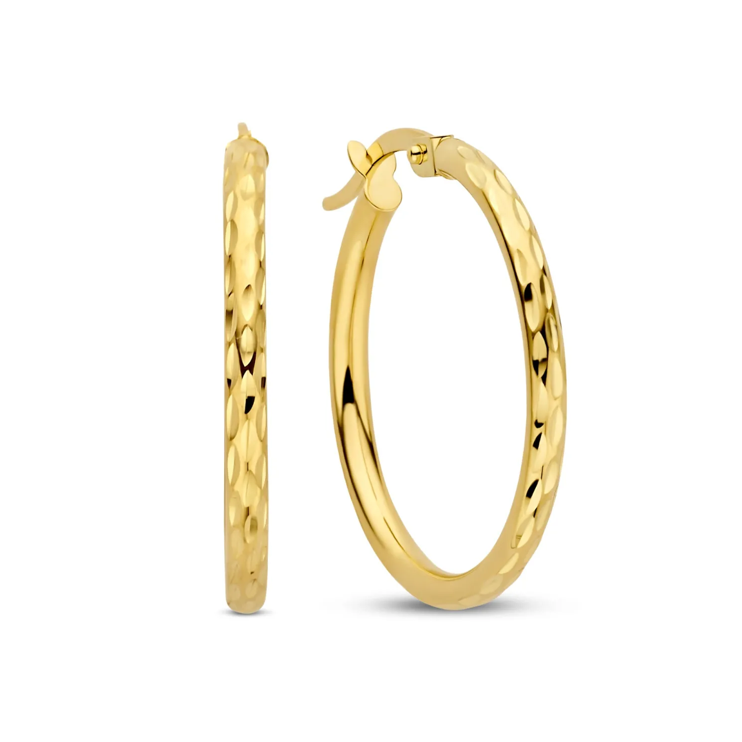 Rivoli Laura 14 karaat gouden creolen met diamond cut