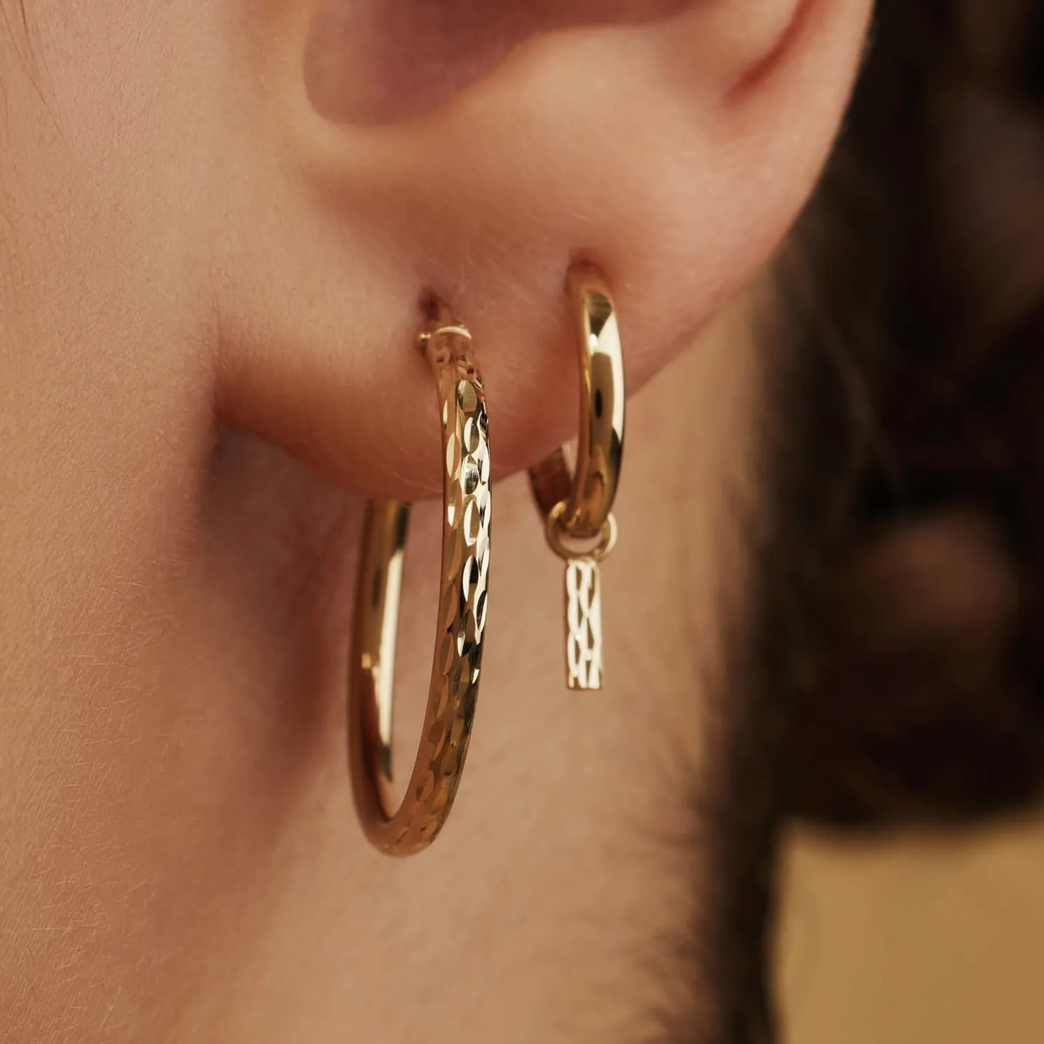 Rivoli Laura 14 karaat gouden creolen met diamond cut