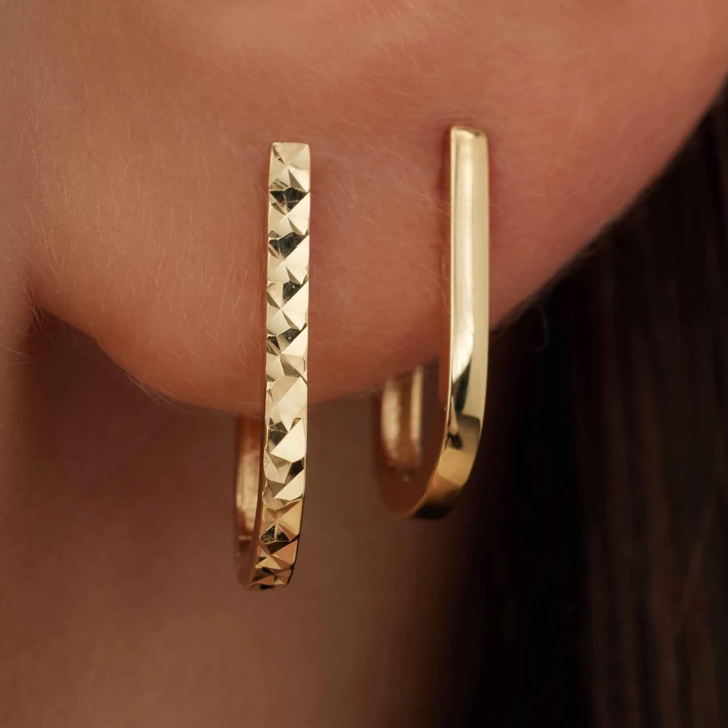 Rivoli Laura 14 karaat gouden oorhangers met diamond cut