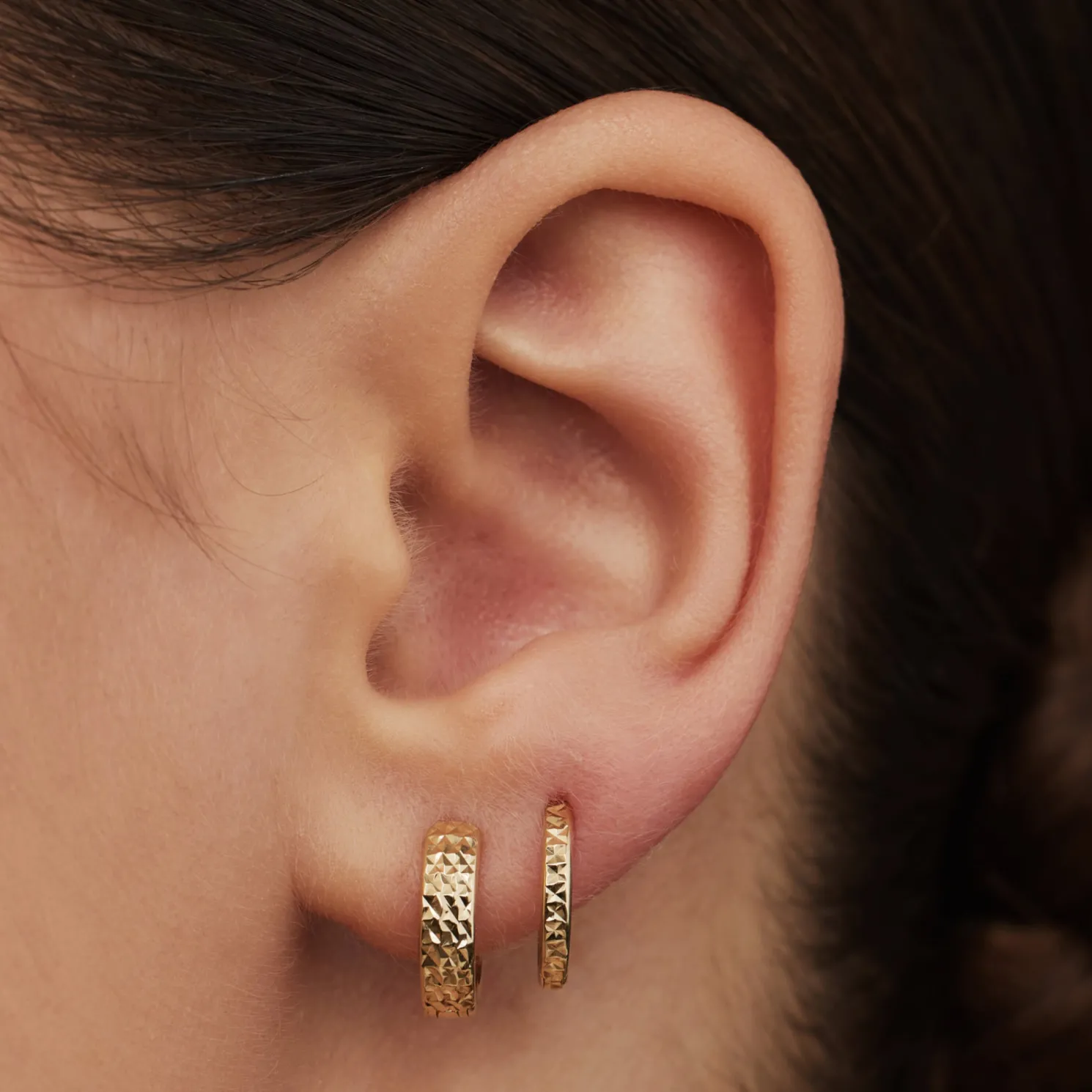 Rivoli Laura 14 karaat gouden creolen met diamond cut