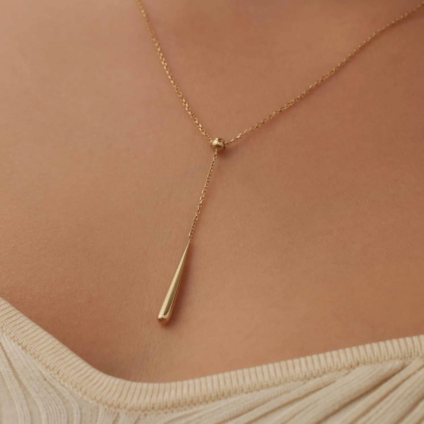 Rivoli Maryn 14 karaat gouden collier met staafje