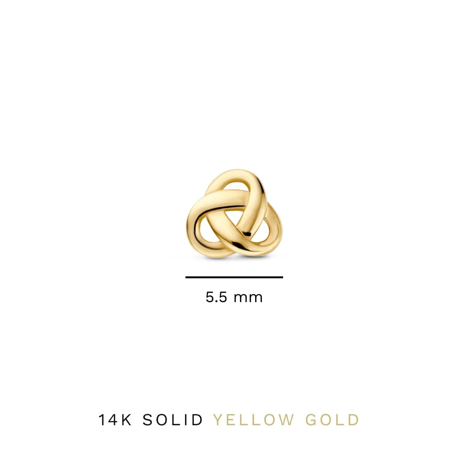 Rivoli Méline 14 karaat gouden oorknoppen met knoopje