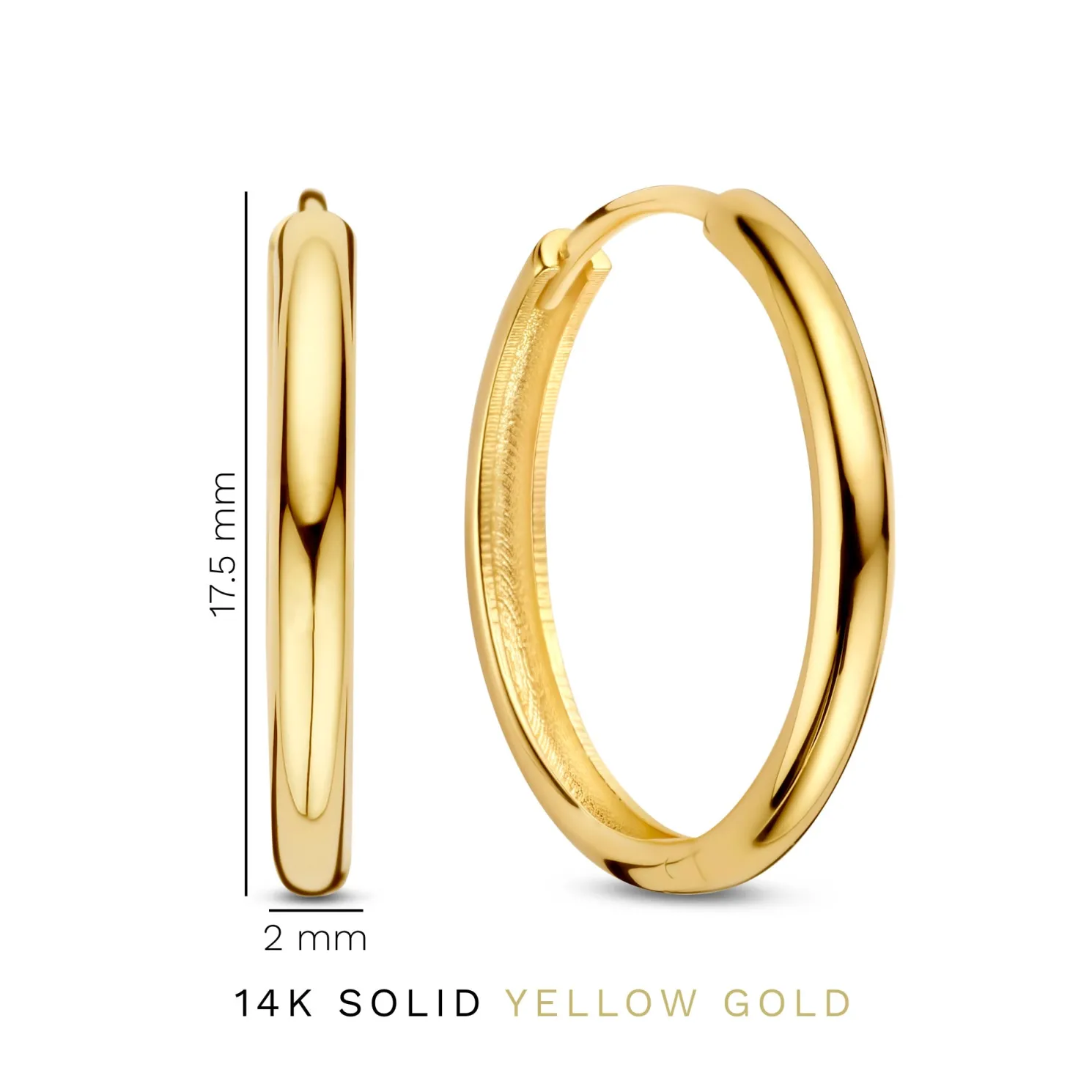 Rivoli Morgane 14 karaat gouden creolen (15.5 mm)