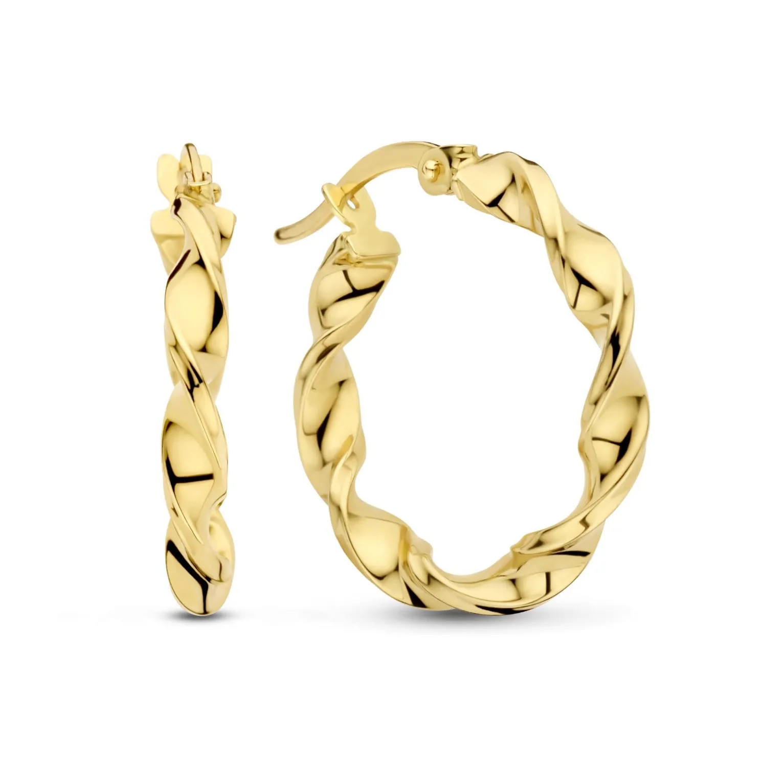 Rivoli Odette 14 karaat gouden creolen met twist