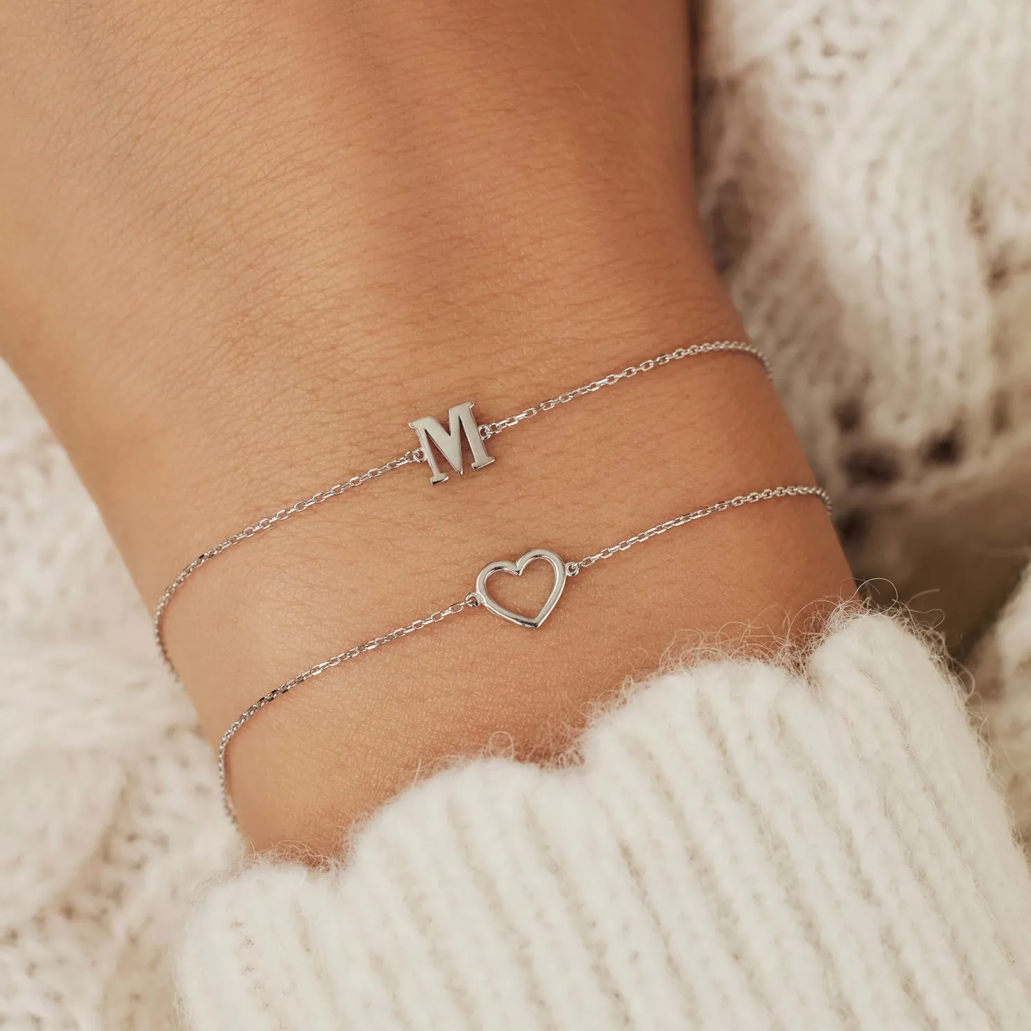 Saint Germain Amore 14 karaat witgouden armband met hartje