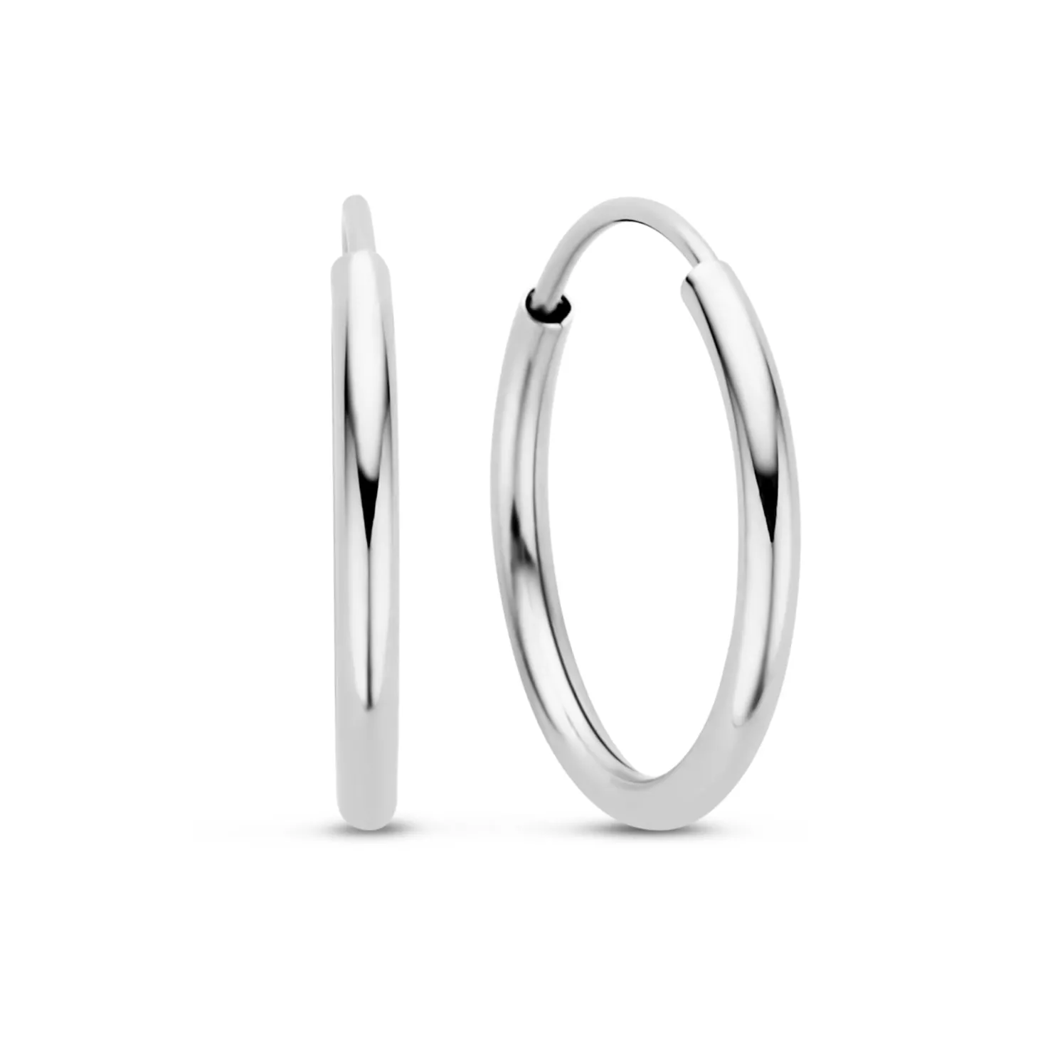 Saint Germain Cerise 14 karaat witgouden creolen 16 mm