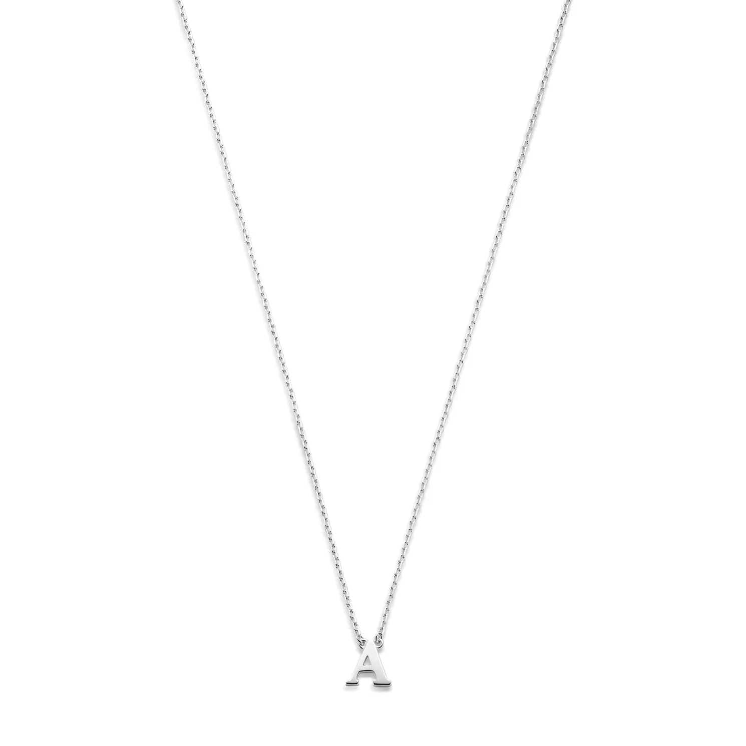 Saint Germain Chloé 14 karaat witgouden initial collier met letter