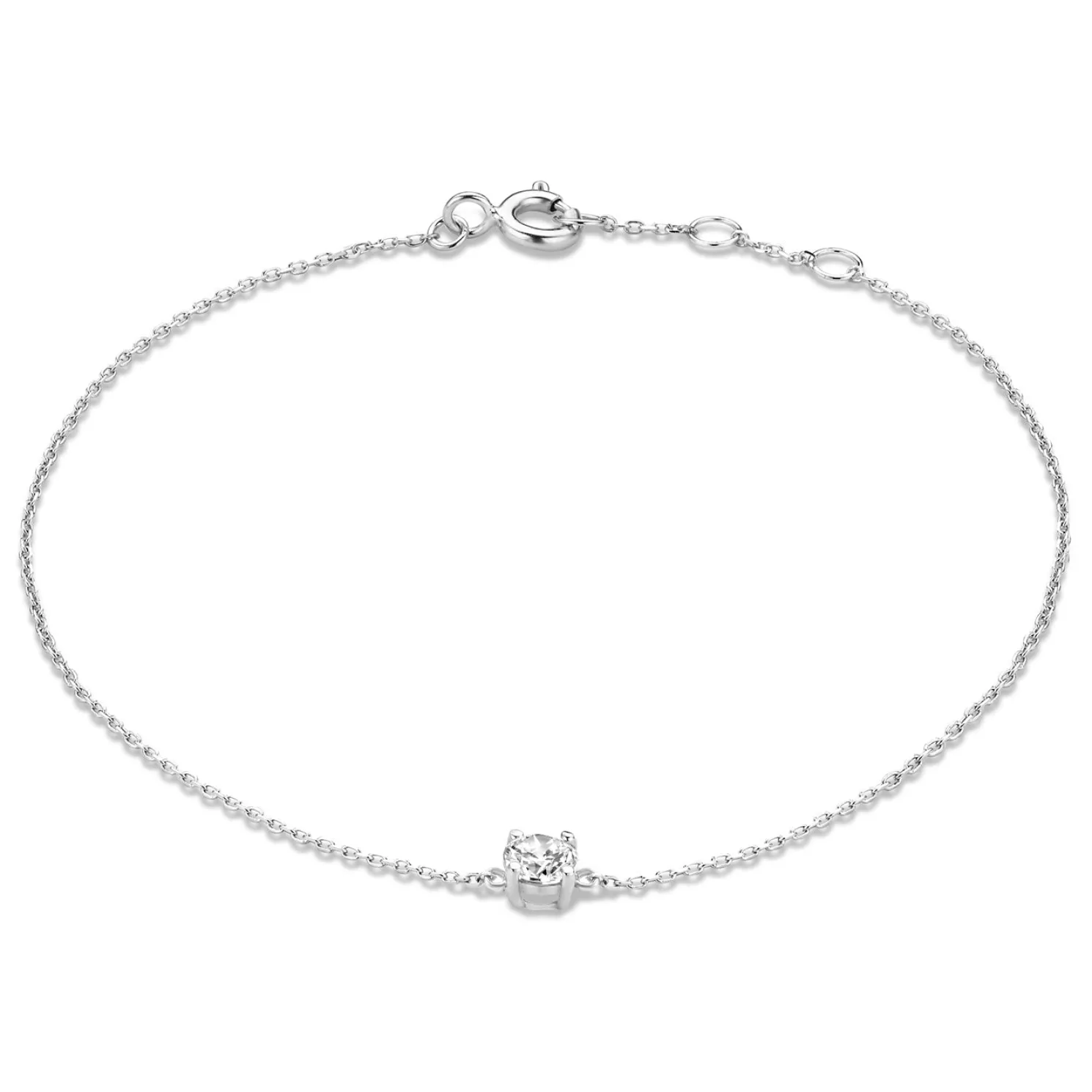 Saint Germain Faïs 14 karaat witgouden armband met zirkonia steentje