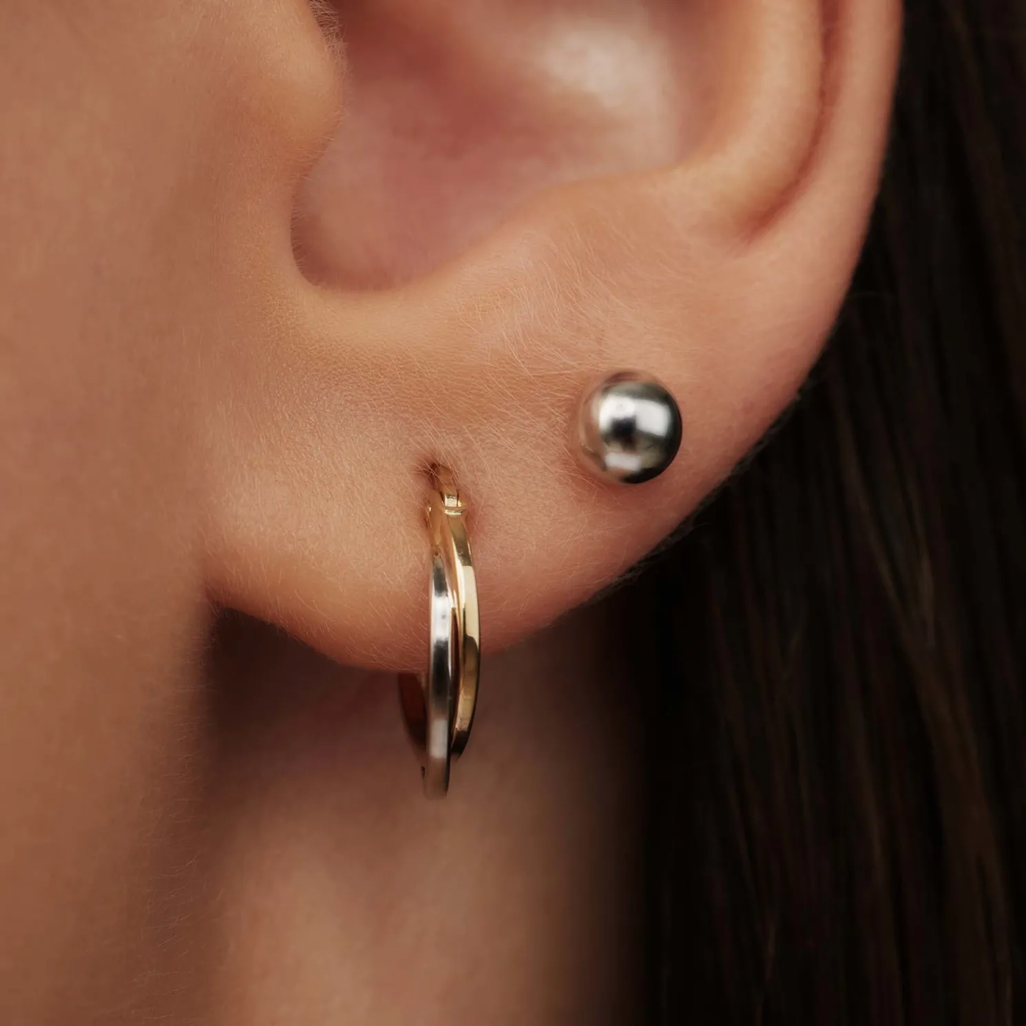 Saint Germain Finou 14 karaat witgouden oorknoppen met bolletje