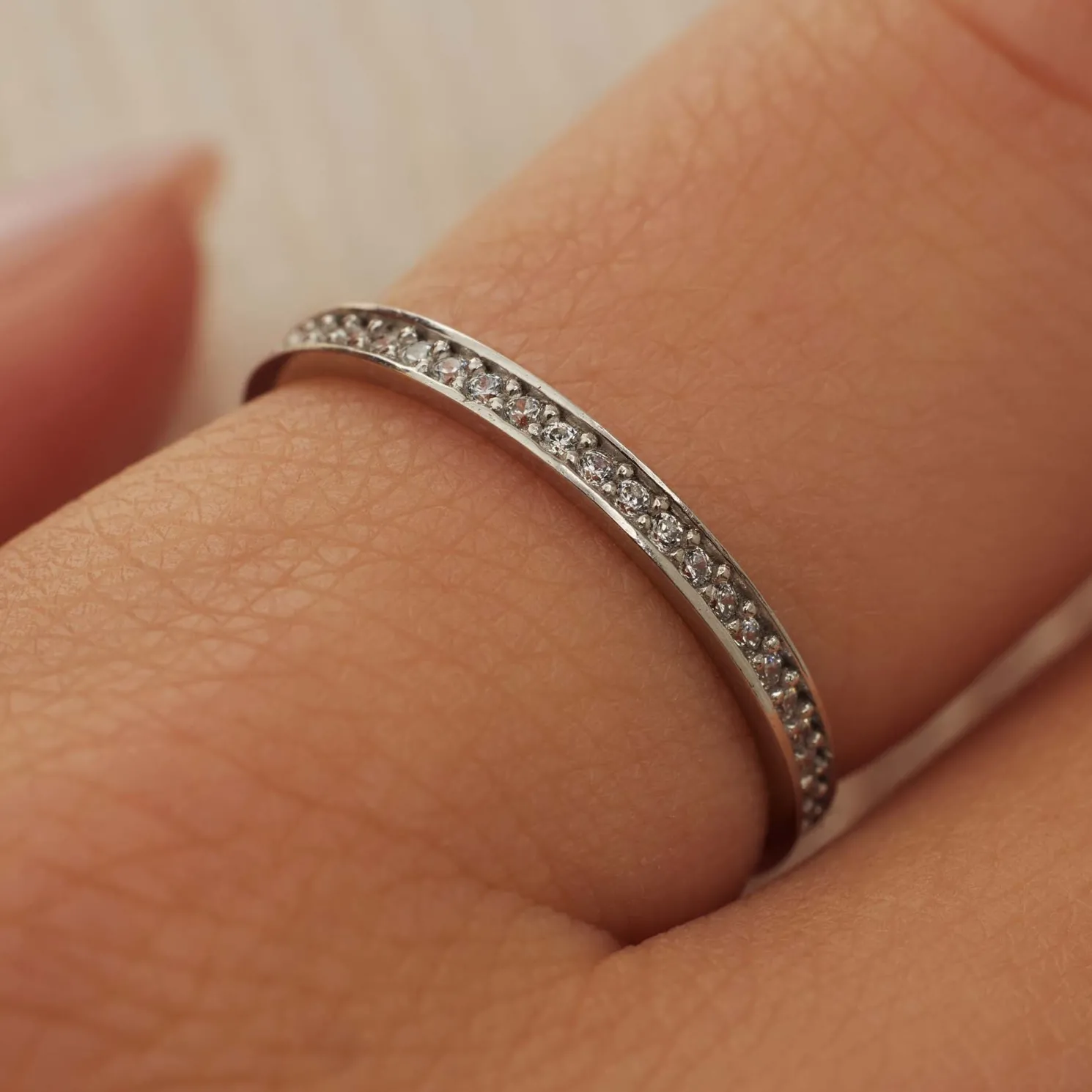 Saint Germain Merle 14 karaat witgouden ring met zirkonia