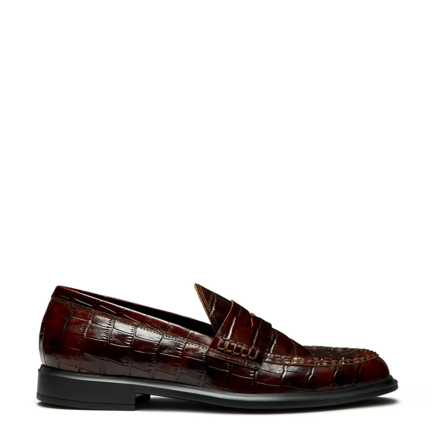Vendôme Blandine croco bruine loafers van kalfsleer