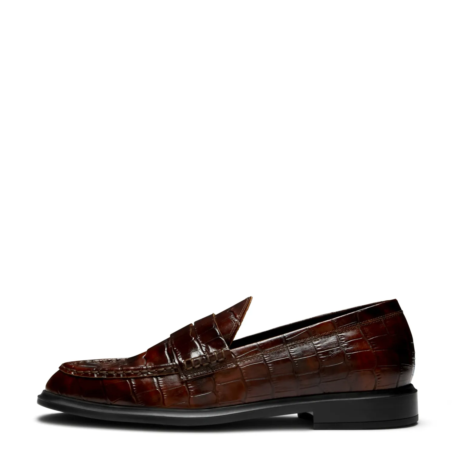 Vendôme Blandine croco bruine loafers van kalfsleer