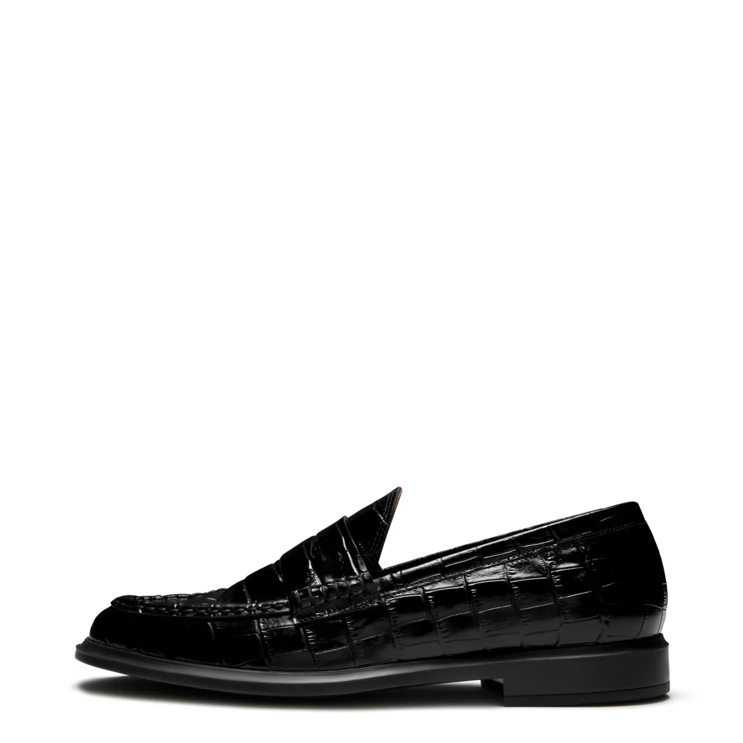 Vendôme Blandine croco zwarte leren loafers van kalfsleer