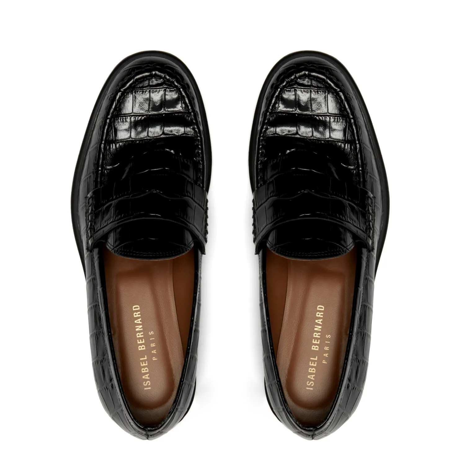 Vendôme Blandine croco zwarte leren loafers van kalfsleer