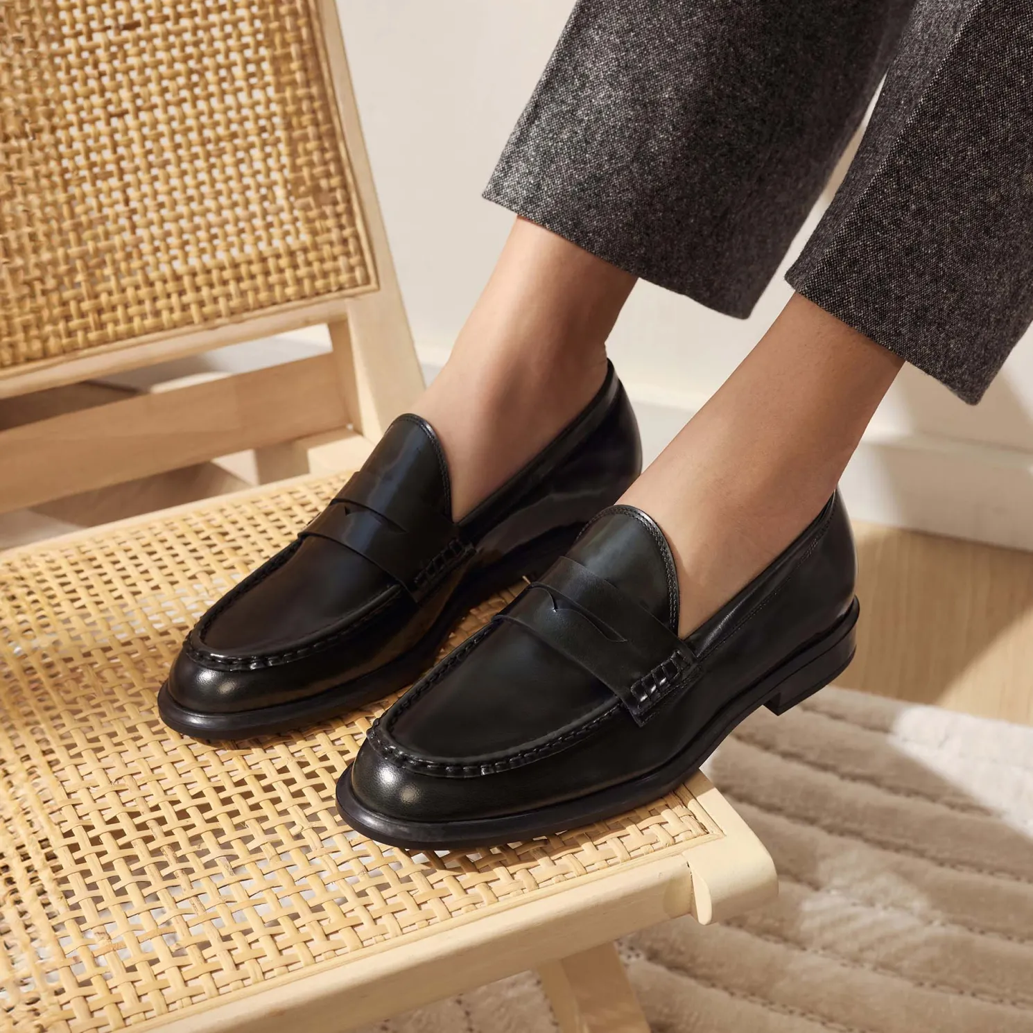 Vendôme Blandine zwarte loafers van spazzolato leer
