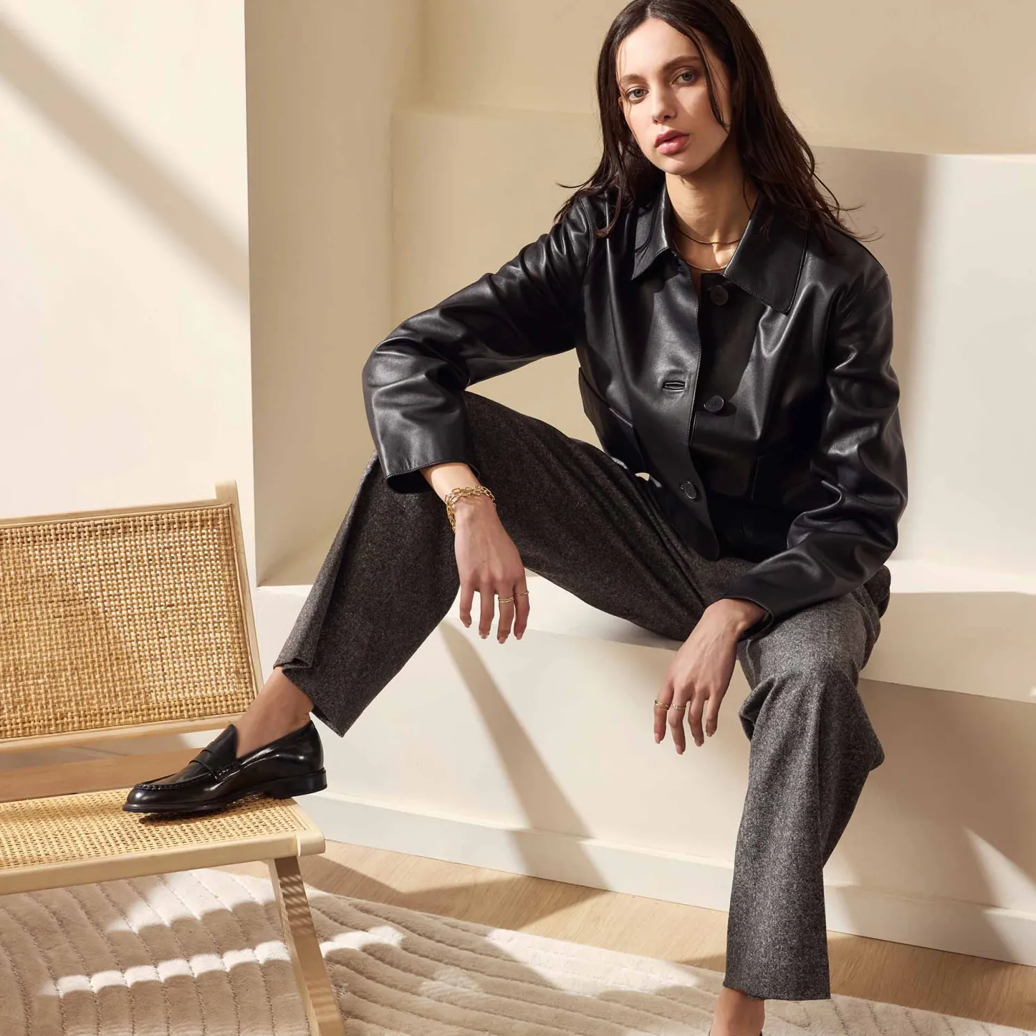 Vendôme Blandine zwarte loafers van spazzolato leer