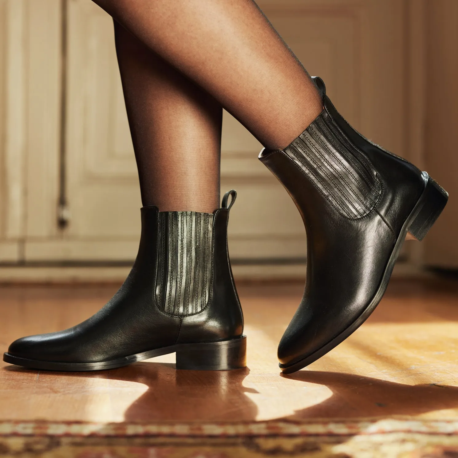 Vendôme Chey zwarte leren chelsea boots van kalfsleer